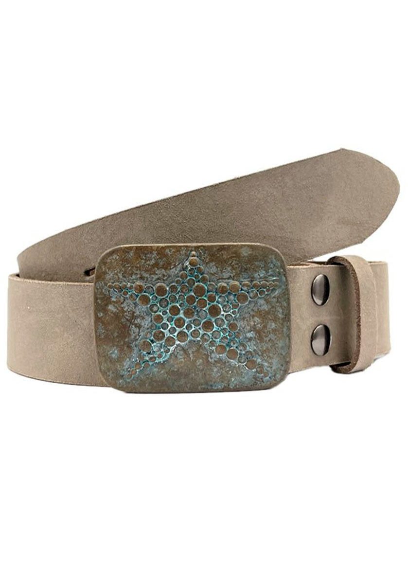 RETTUNGSRING by showroom 019° Leren riem dames brede riemen maat 115 bruin