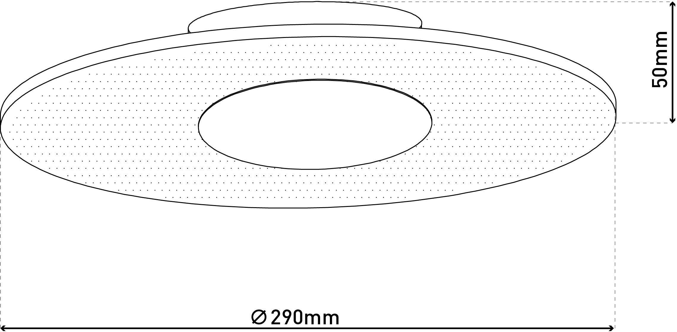 näve Led-plafondlamp Modesto wit - gematteerd, 3-staps dimbaar via wandschakelaar, 60 warmwitte led (1 stuk)