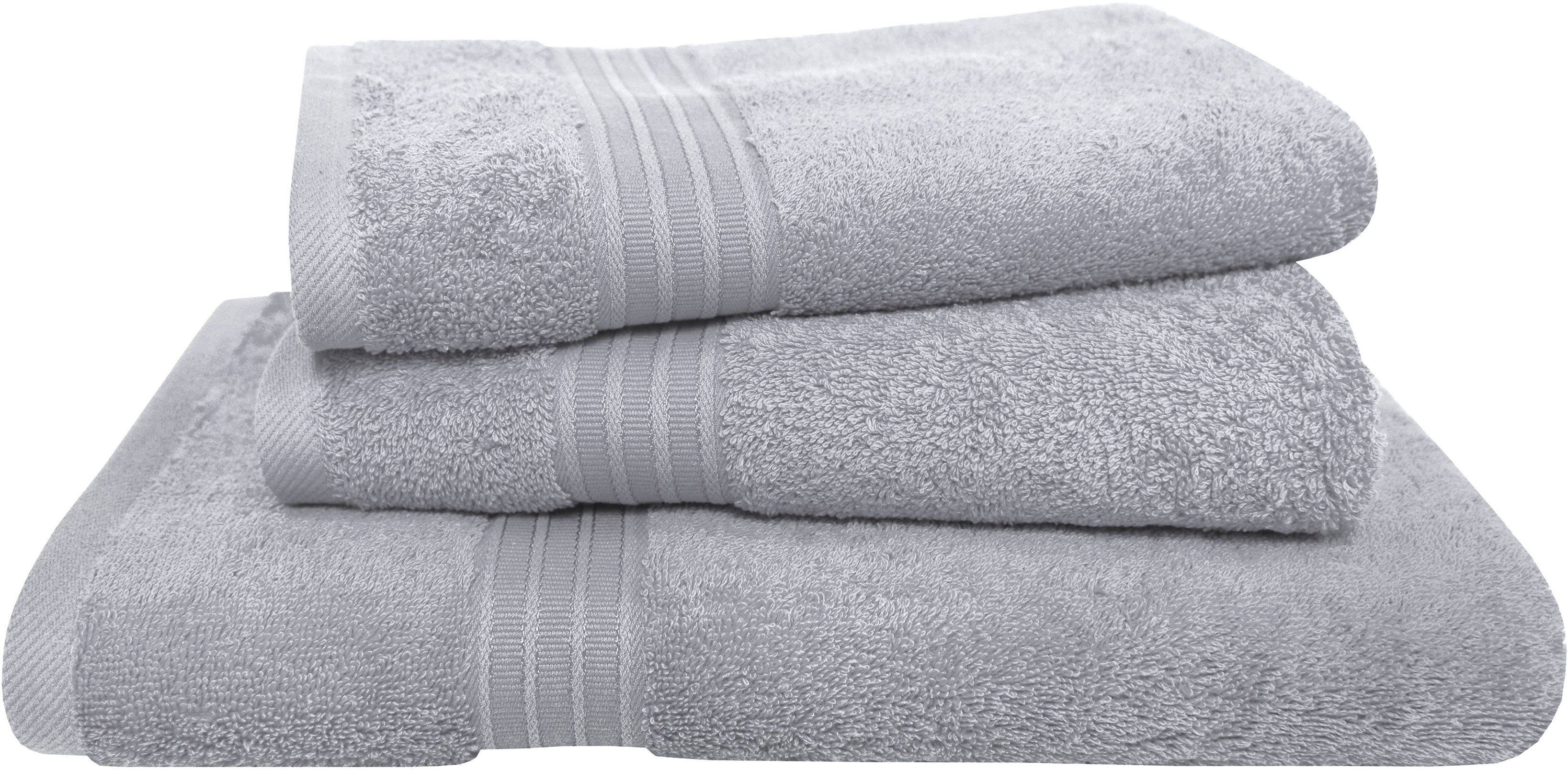 Dyckhoff Handdoekenset Siena met rand, 2 handdoeken (50x100cm), 1 douchehanddoek (70x140cm) (set, 3-delig)