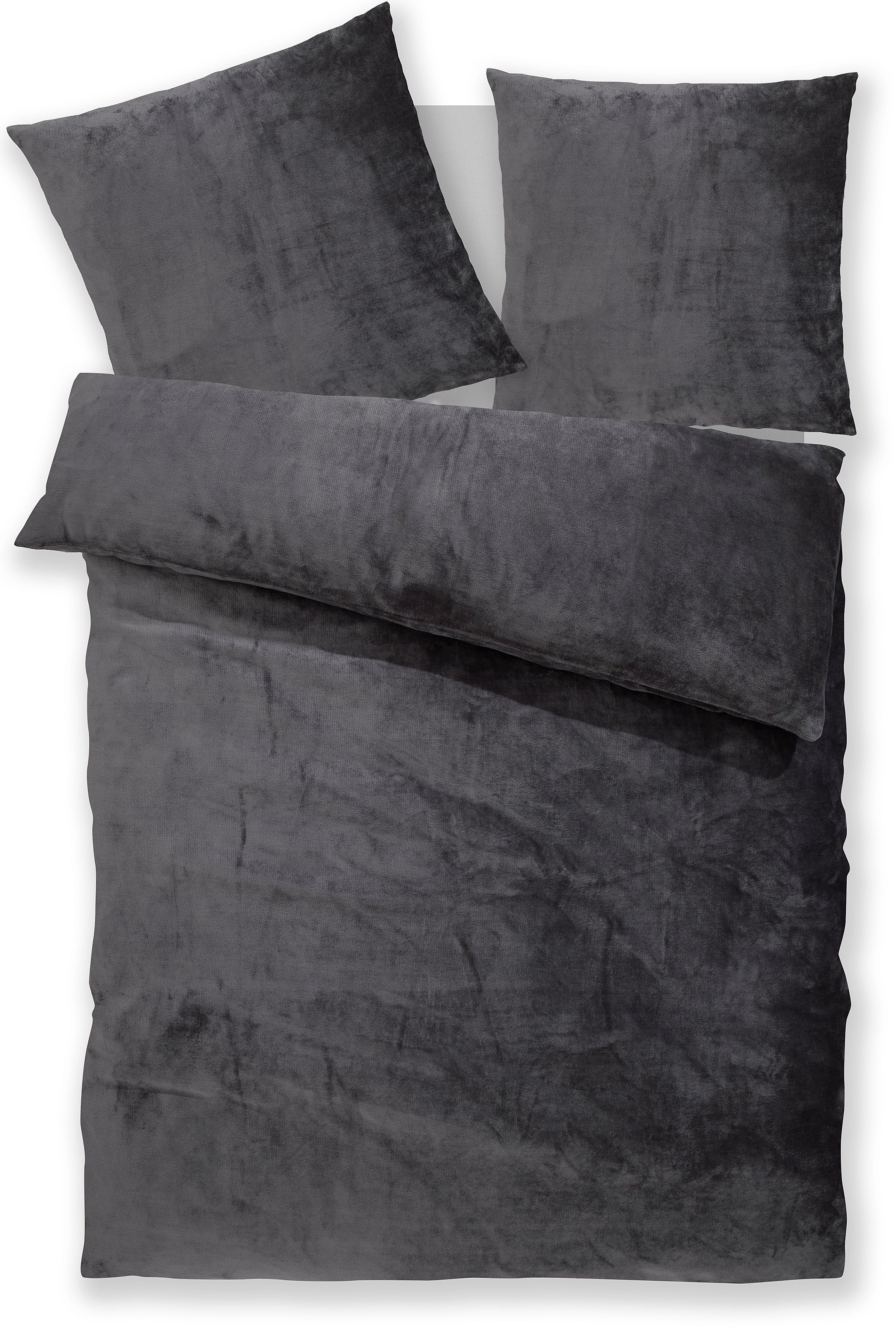 my home Overtrekset DESNER3 Beddengoed met rits, cashmere-touch, knuffelig & zacht dekbedovertrekken grijs