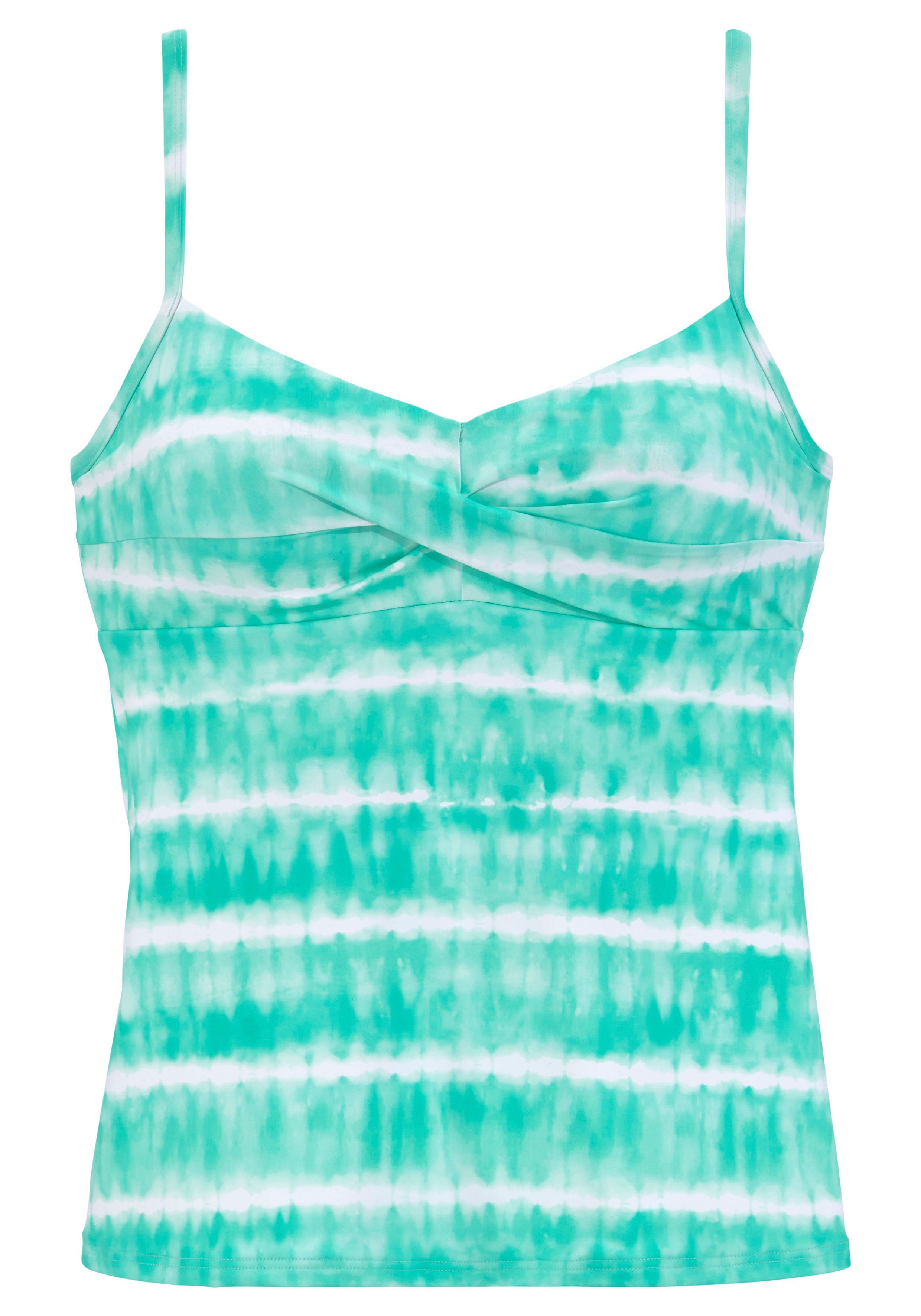 s.Oliver RED LABEL Beachwear Tankinitop met beugels Enja met batikprint en wikkel-look