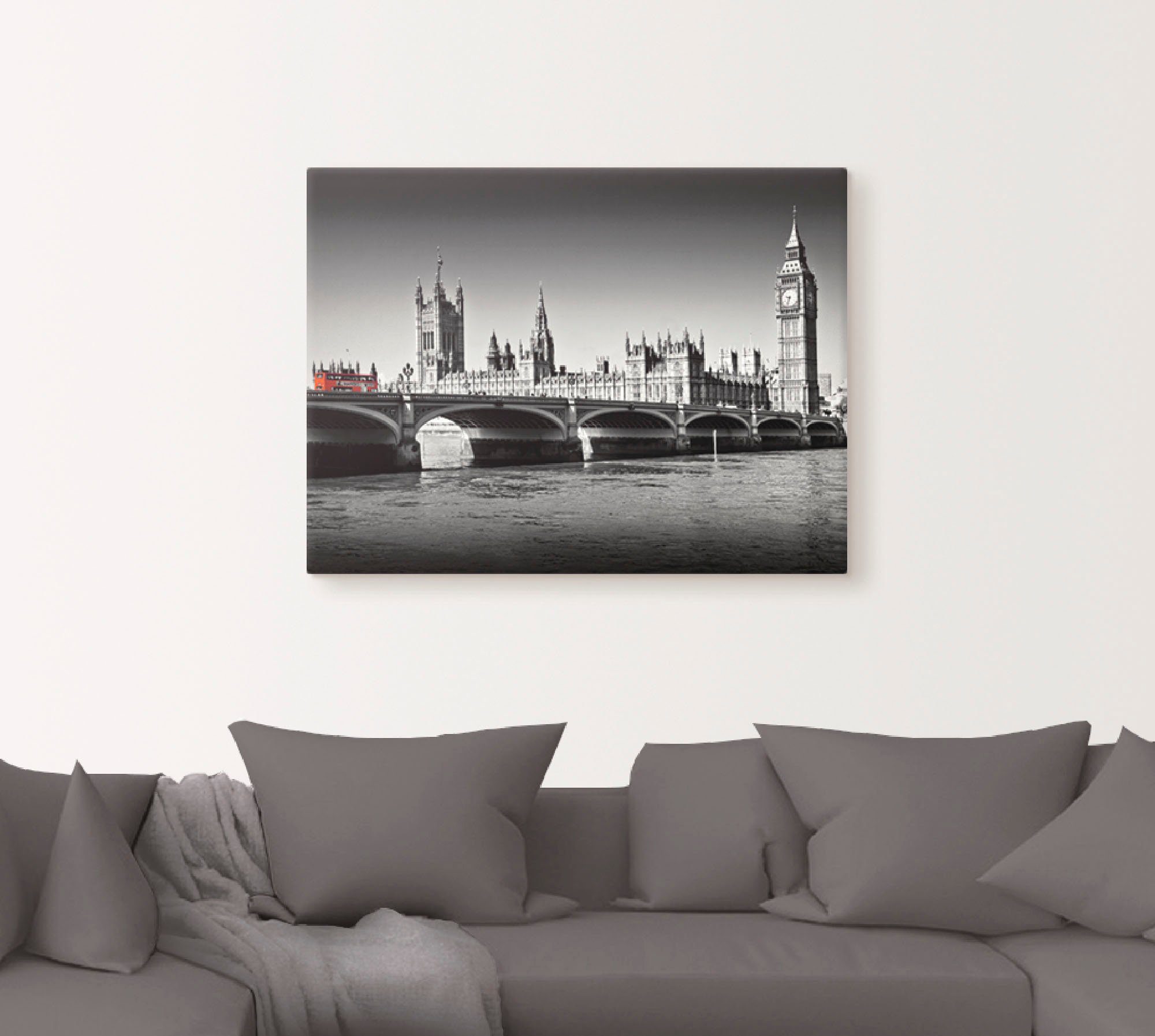 Artland Artprint op linnen Houses of Parliament & Theems