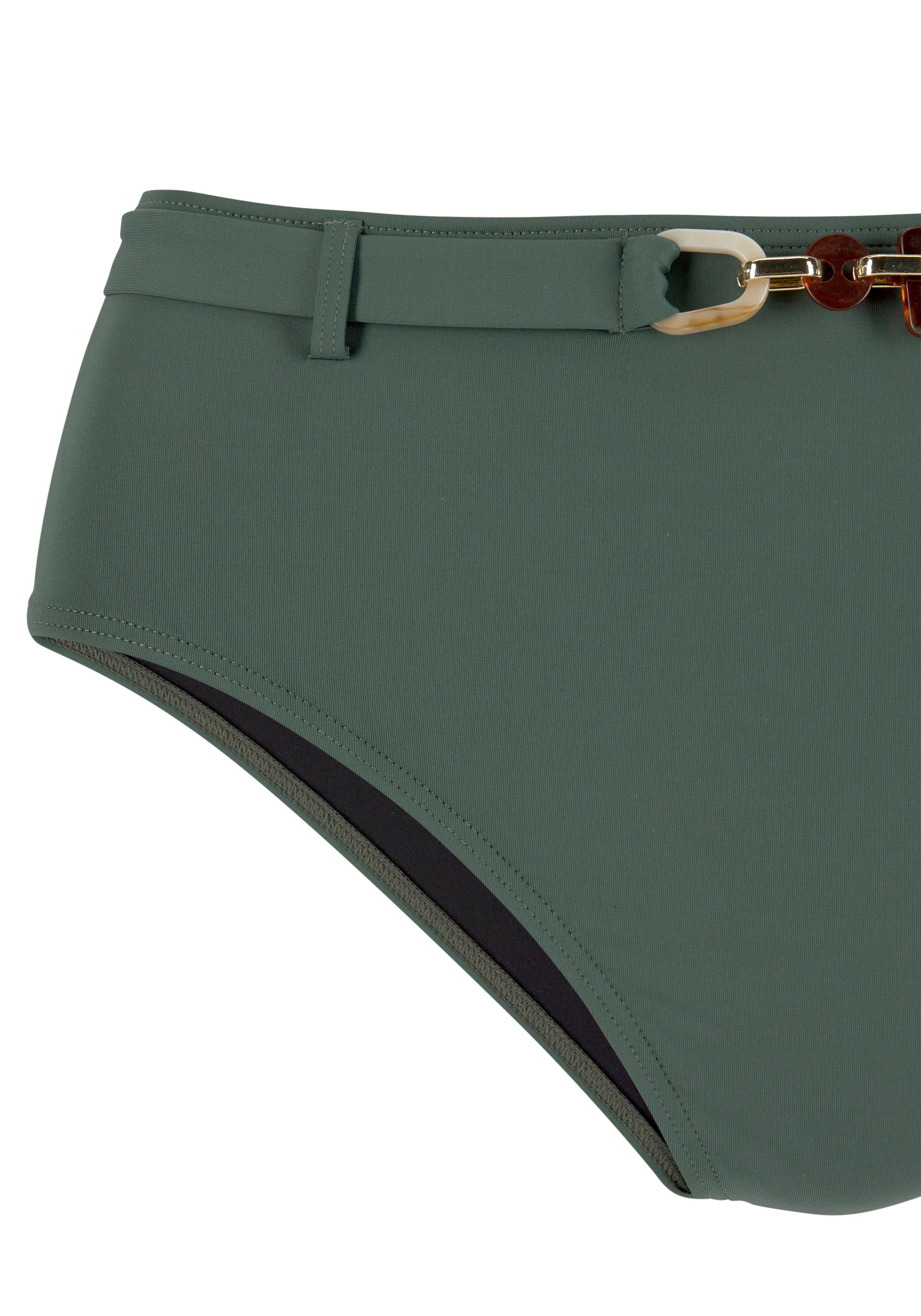 Lascana Highwaist-bikinibroekje Yves met nobele siersaccessoires