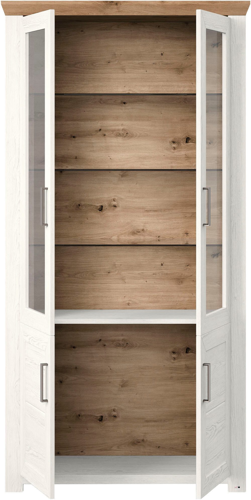 set one by Musterring Staande vitrinekast York Type 17, met twee glazen deuren, in 3 kleurvarianten, hoogte 207 cm