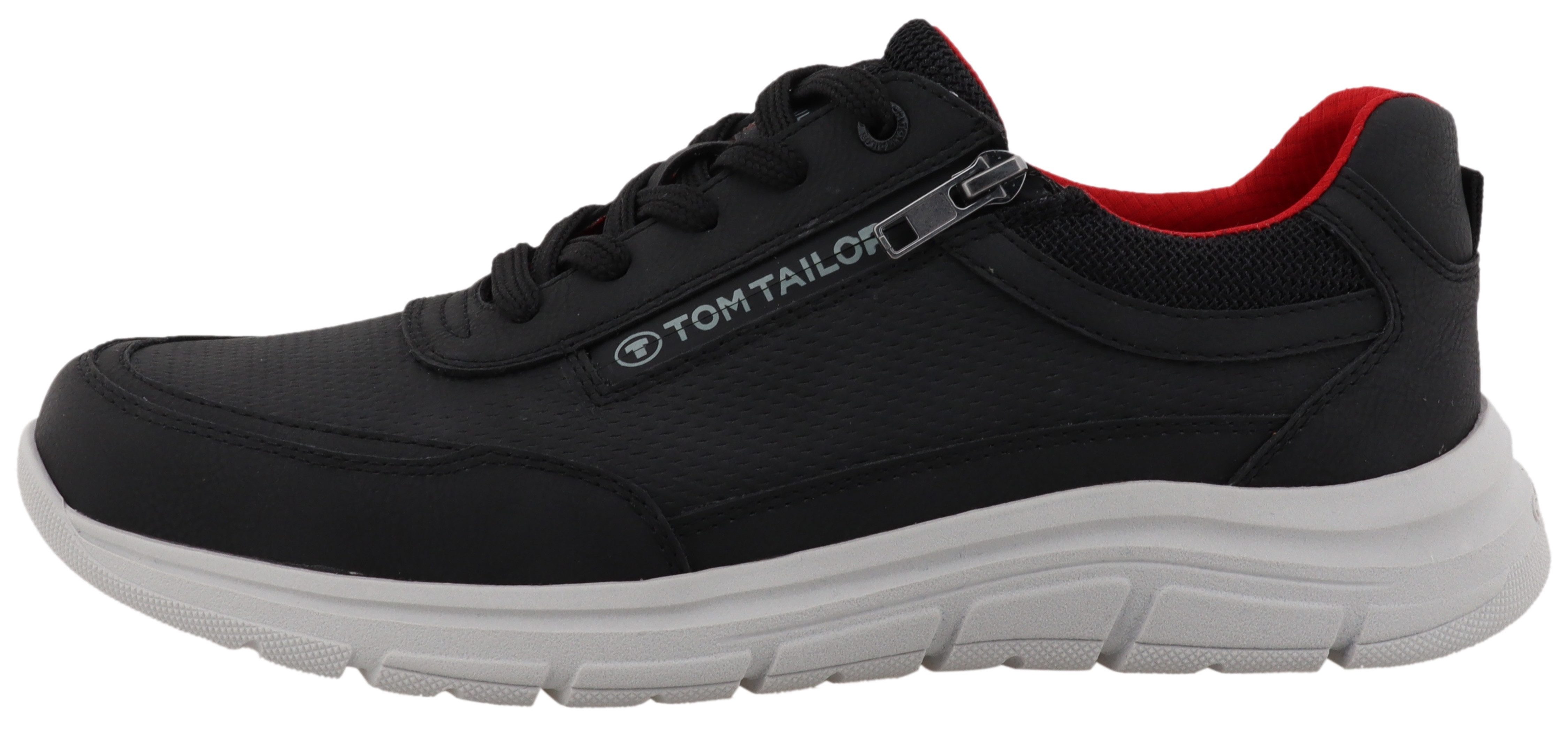 Tom Tailor Sneakers , vrijetijdsschoen, lage schoen, veterschoen met logo-opdruk