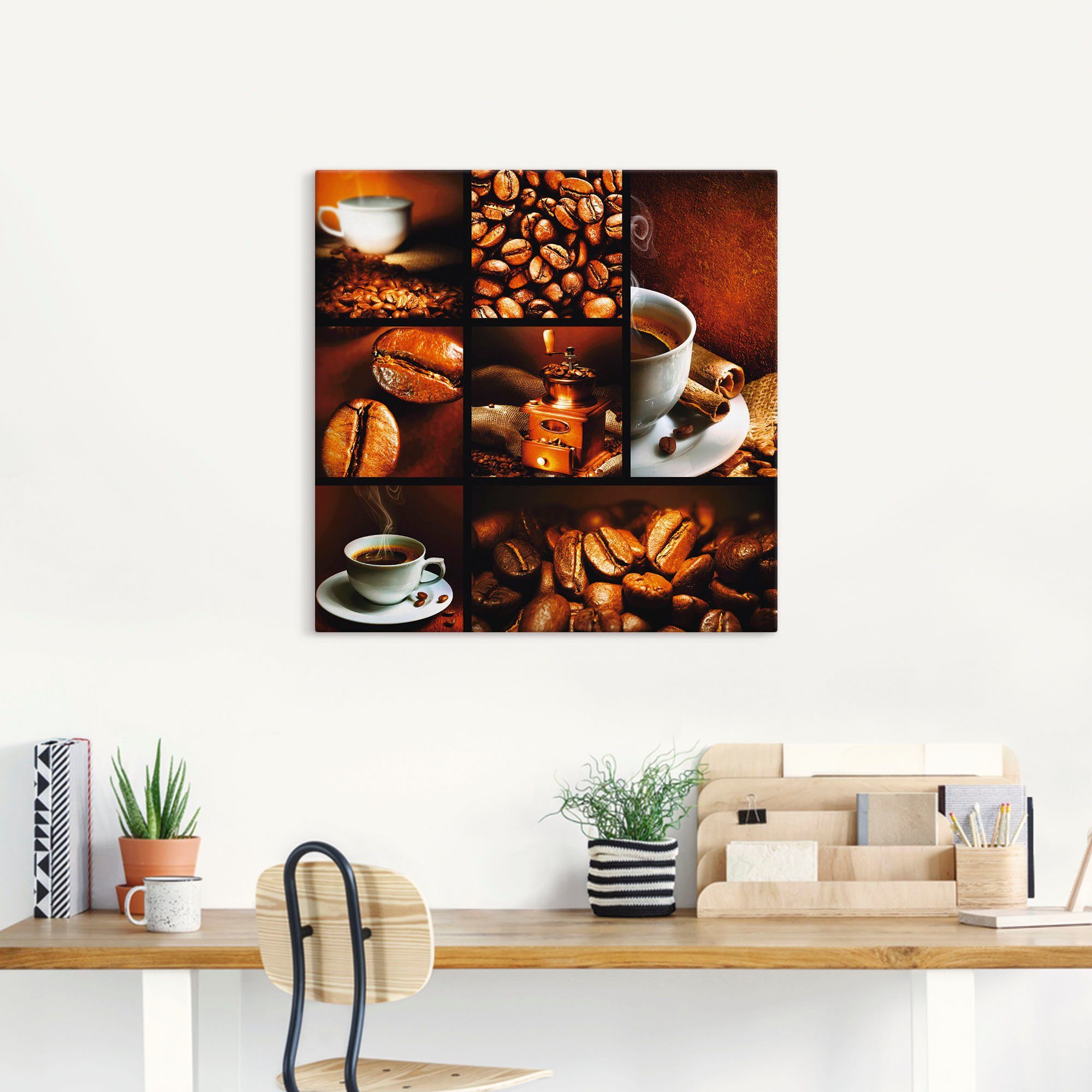 Artland Artprint Koffie collage als artprint op linnen, poster, muursticker in verschillende maten
