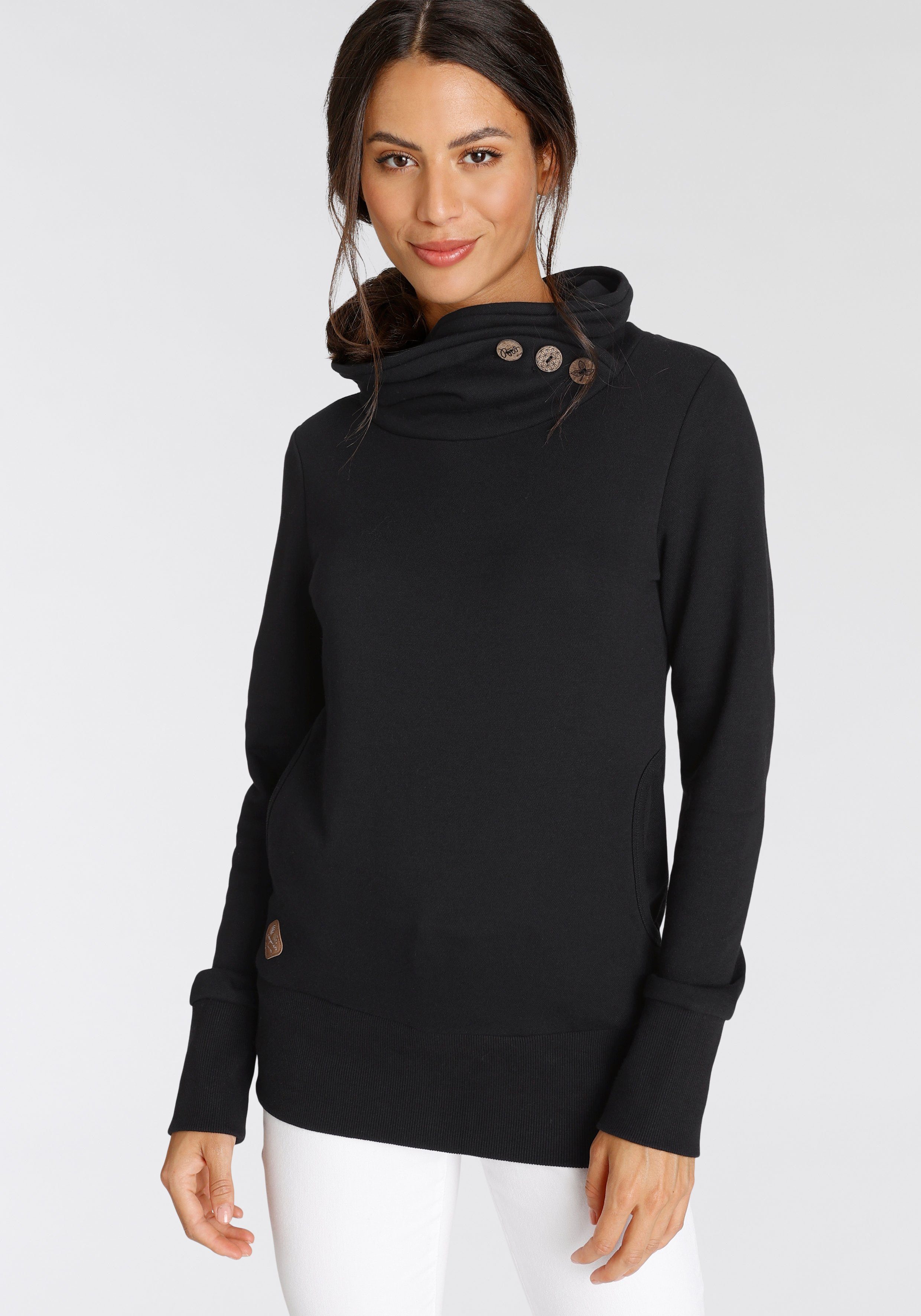 Ragwear Sweatshirt ANGELLIKA O met asymmetrische sjaalkraag