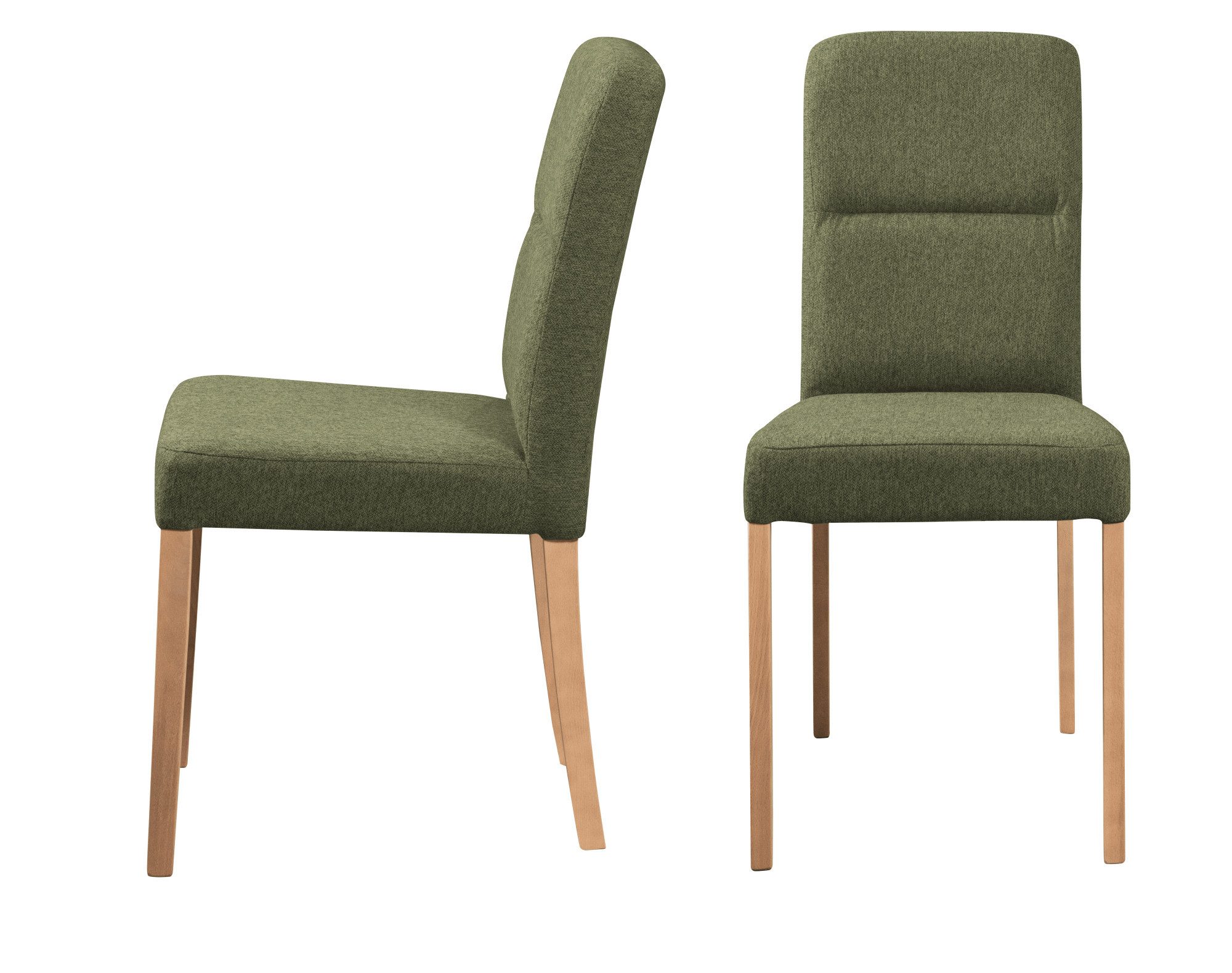 Home affaire Stoel met 4 poten Nina keukenstoel, gestoffeerde stoel (set, 2 stuks) gestoffeerde stoelen groen
