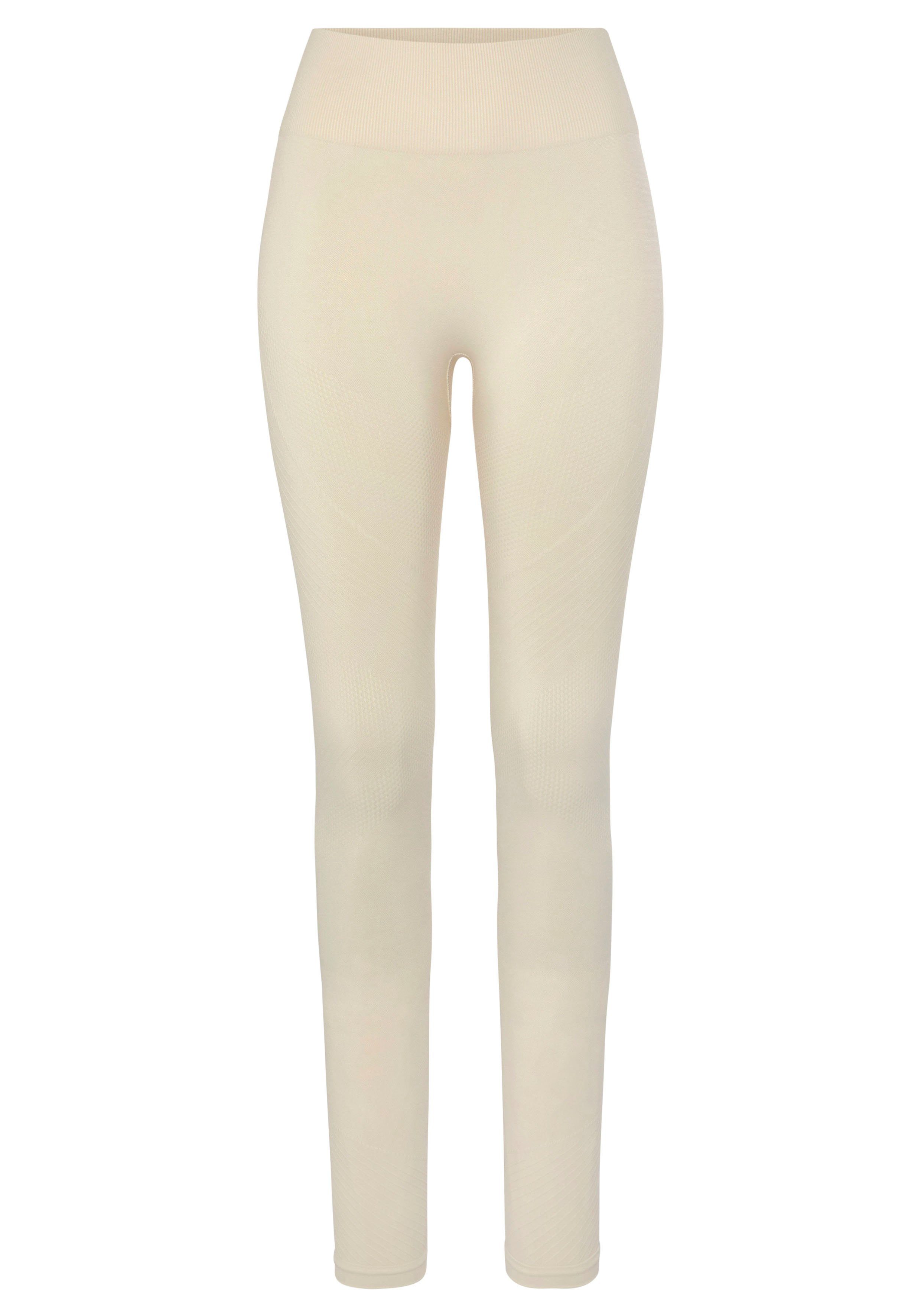 Lascana Naadloze legging Po Push Up met ribstructuur en shaping-effect, sportbroek, sportleggings
