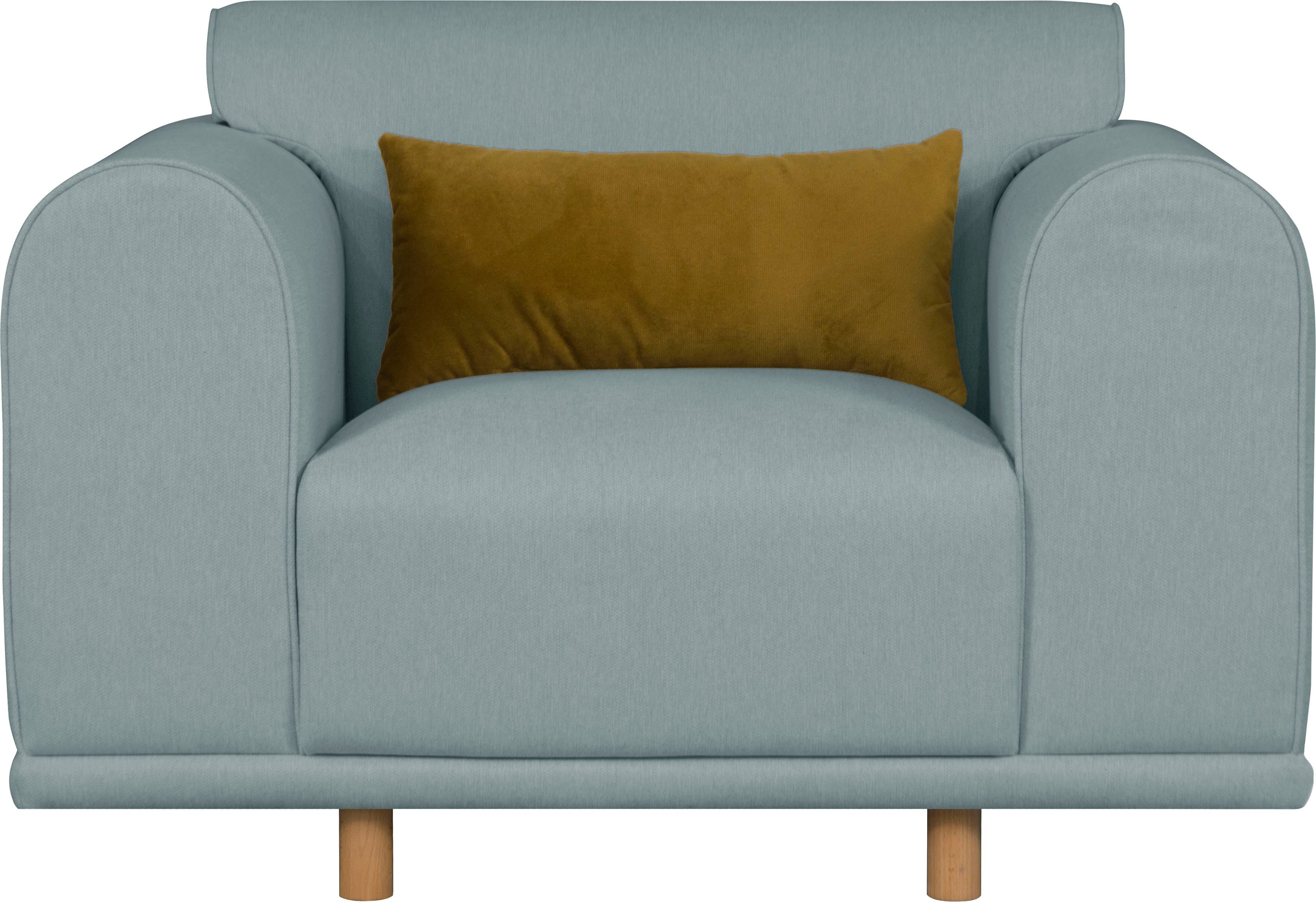 andas Loveseat Maroon stoel in een scandinavisch design, met losse kussens (set)