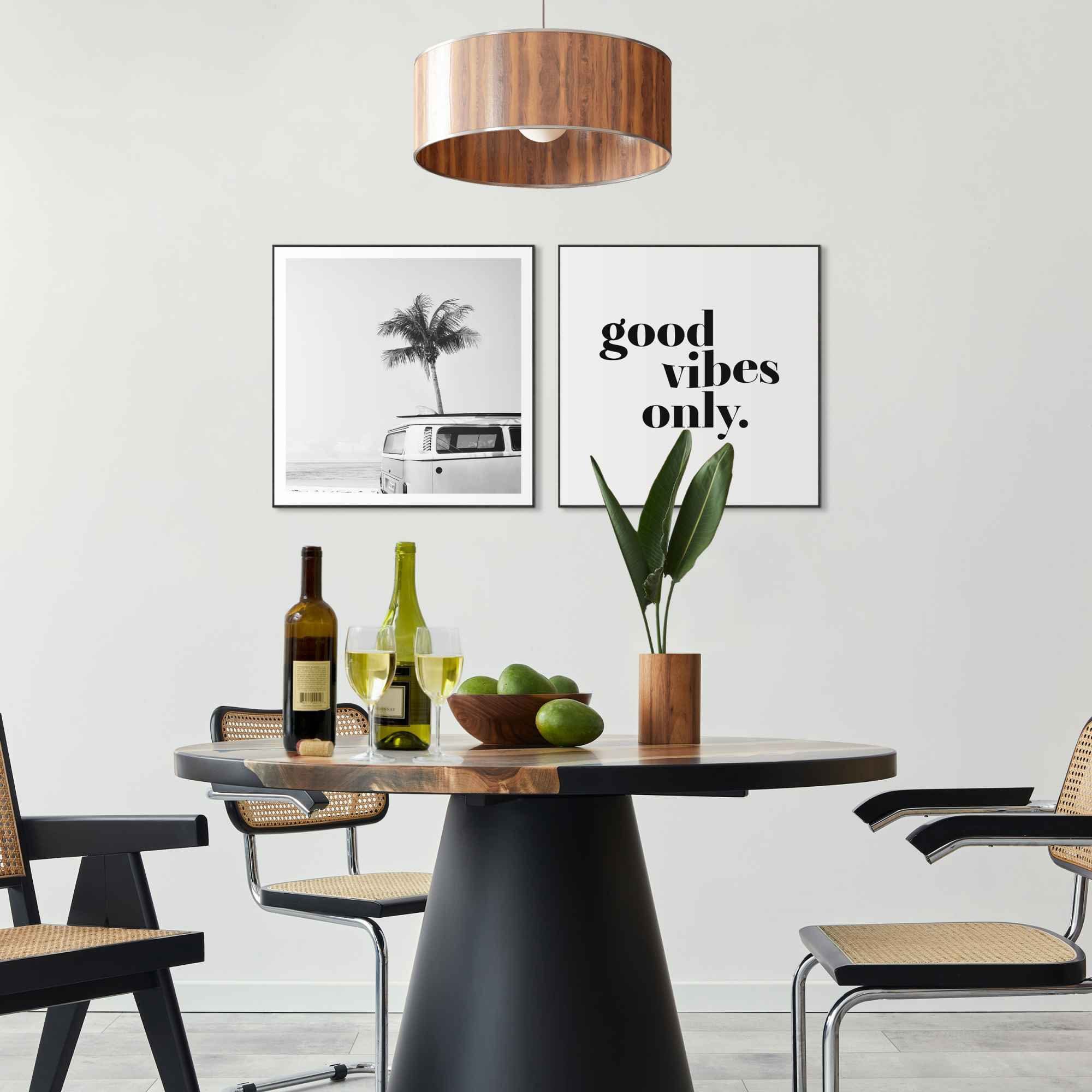 Reinders! Artprint met lijst Het goede leven vintage VW Bully - strand - surfen (set, 2-delig)