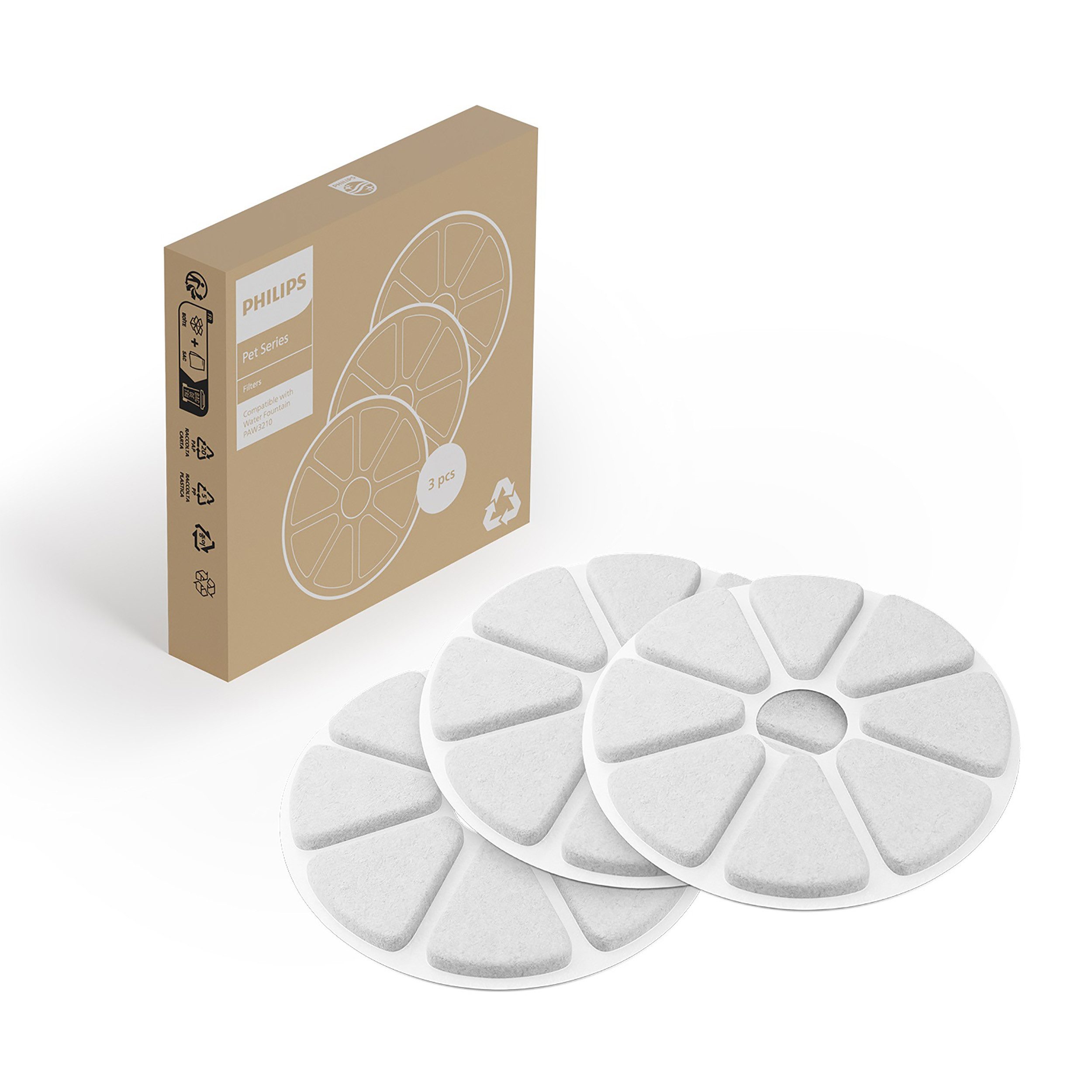 Philips Waterfilter PAW0010/01 voor waterdrinkbakken Philips Pet Series 3000 (set, 3-delig)