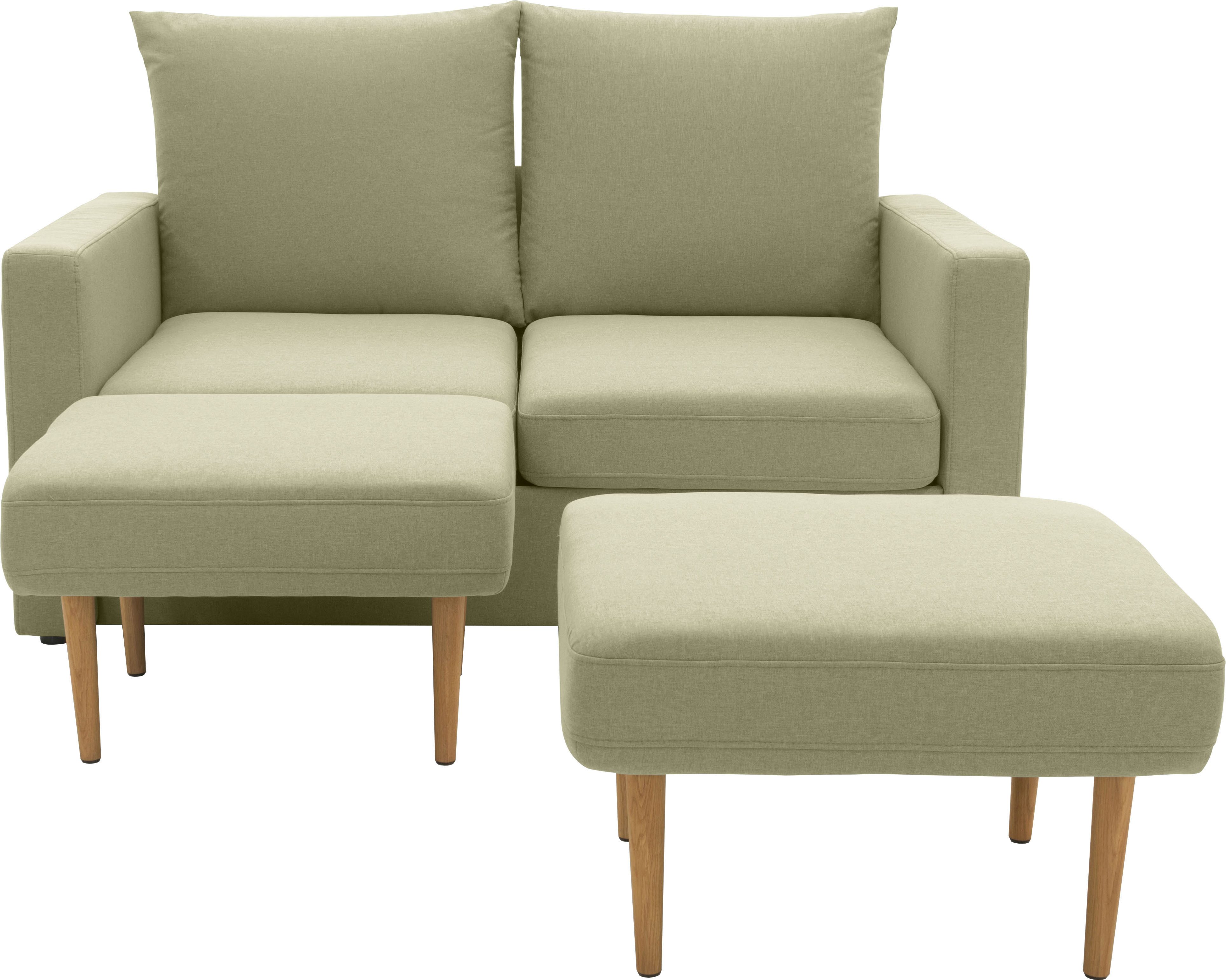DOMO collection 2-zitsbank Slunce, buitenruimtewonder 2-zits inclusief 2 hockers, geschikt voor buiten