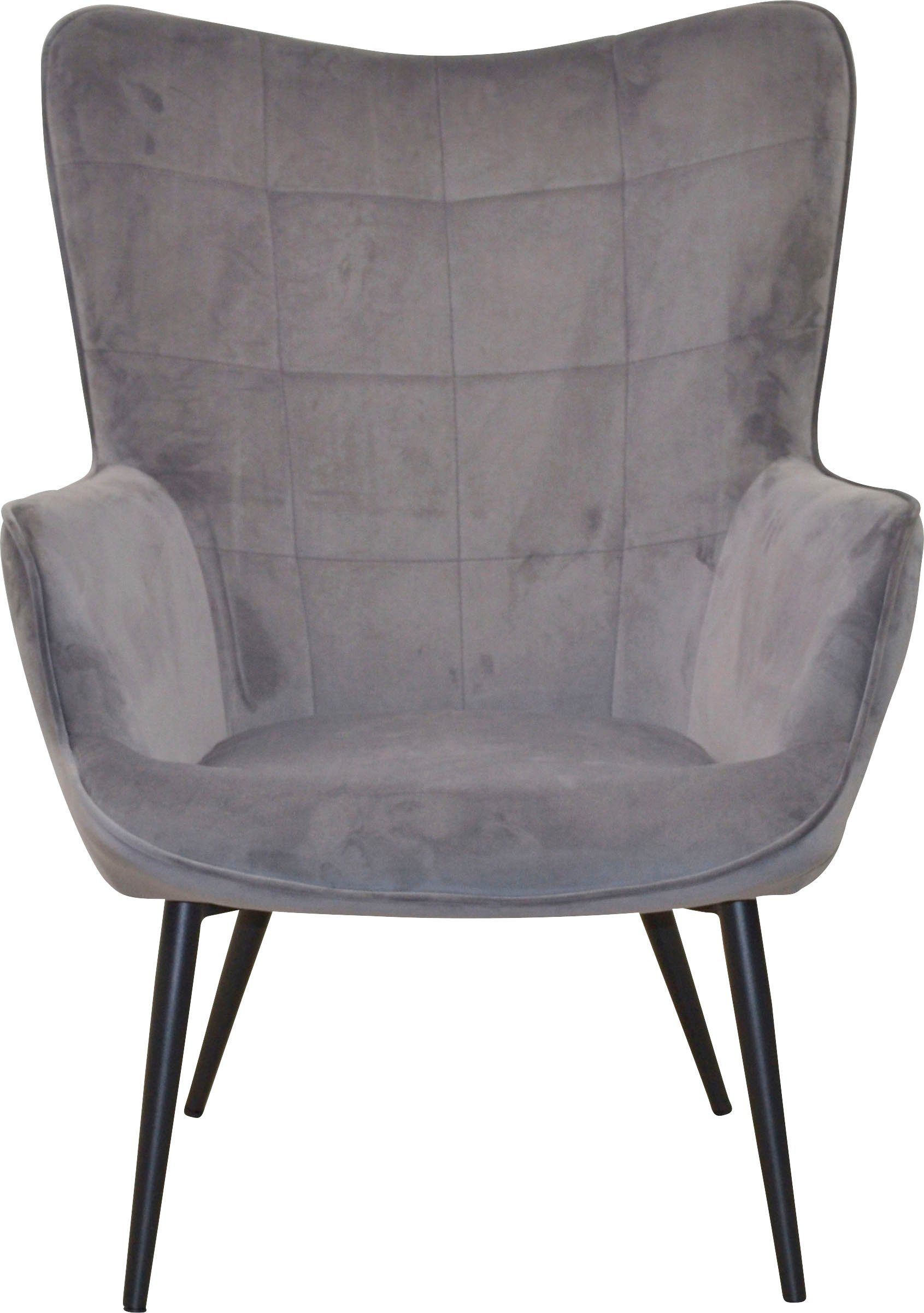 HOFMANN LIVING AND MORE Fauteuil Jaro Fauteuil met poten van stalen buizen, zwart gelakt