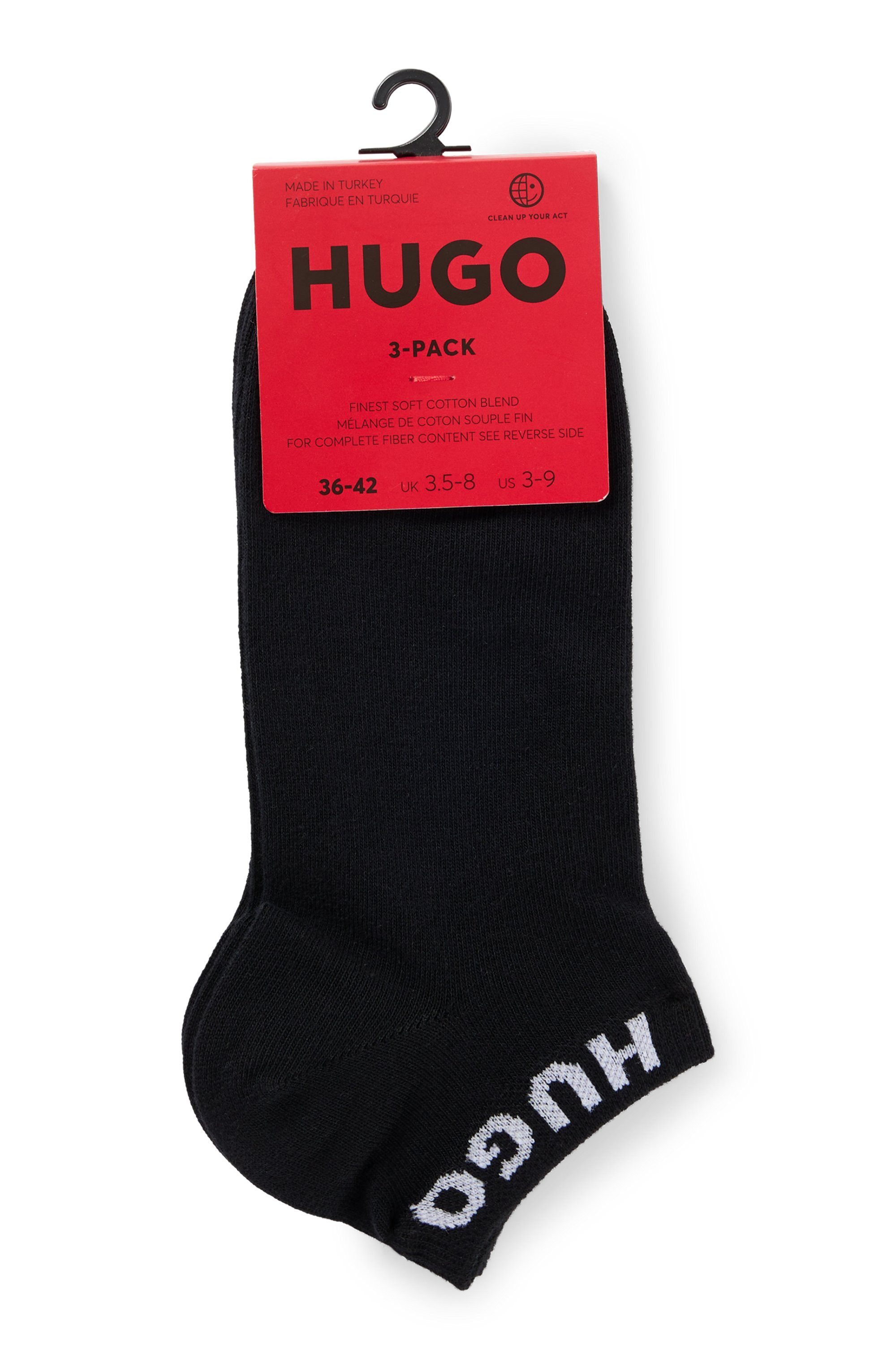 HUGO underwear Sokken 3P AS UNI CC W met contrasterende logo-opdruk (3 paar, Set van 3)