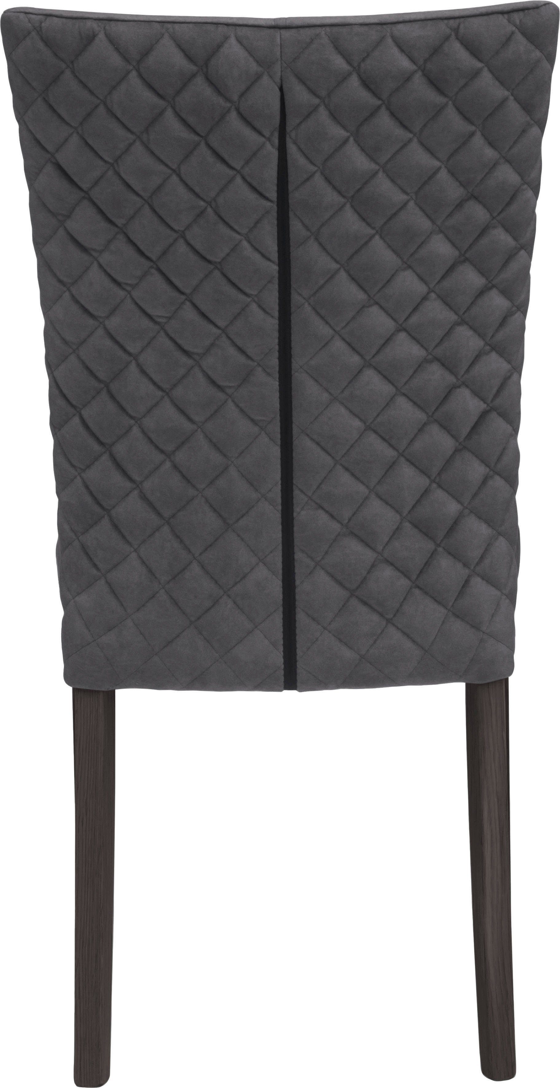 Leonique Stoel met 4 poten Vence met ruitstiksel in de rugleuning, poten van massief beuken (set, 2 stuks)