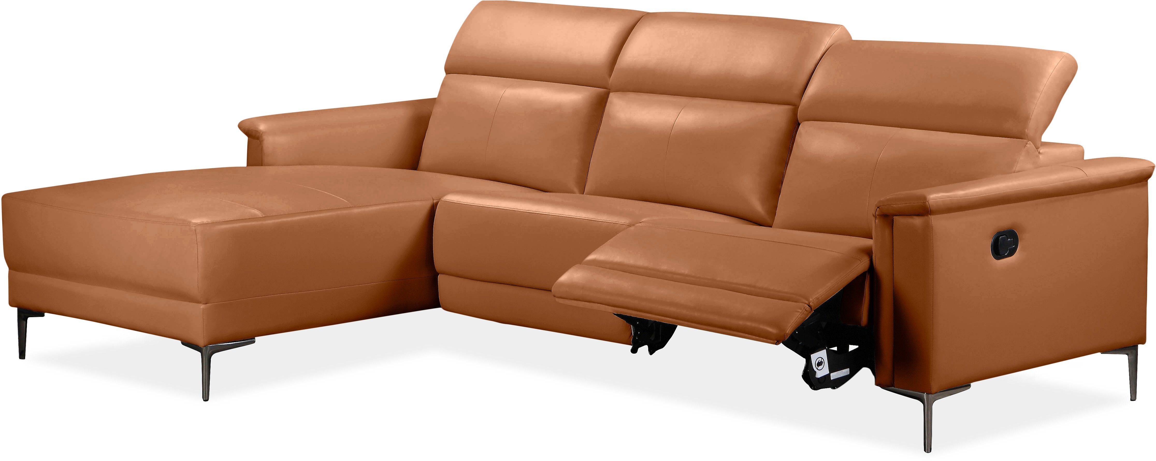 Places of Style Hoekbank Lund, L-vorm, 261 cm, handmatige of elektrische relaxfunctie (met USB-A)