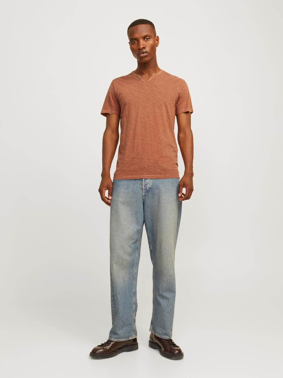 Jack & Jones T-shirt JJESPLIT NECK TEE SS NOOS