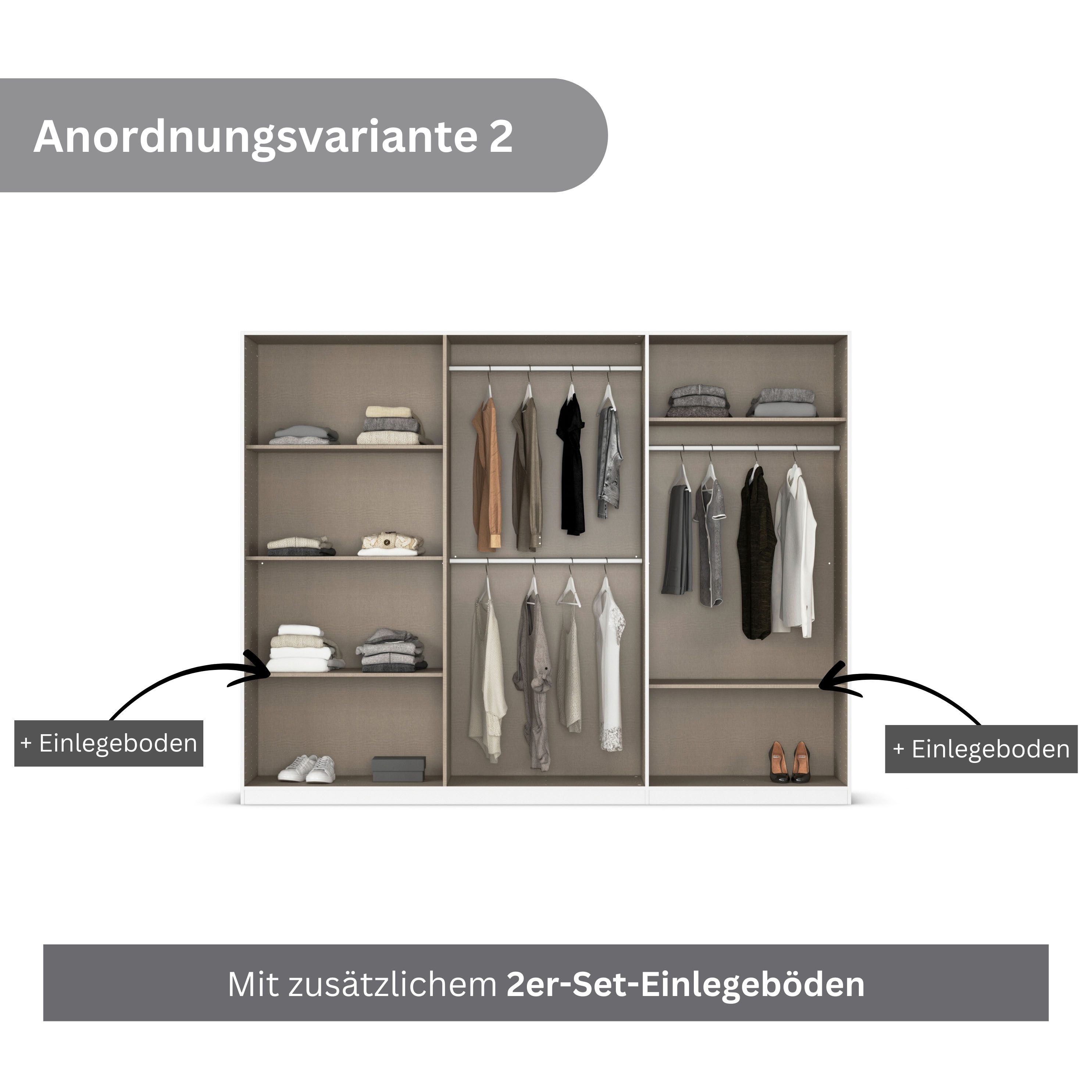 rauch Draaideurkast Kleiderschrank Schrank Garderobe AGORDO TOPSELLER Schlafzimmer doordachte binnenuitrusting, in 6 breedtes en 2 hoogtes made in germany