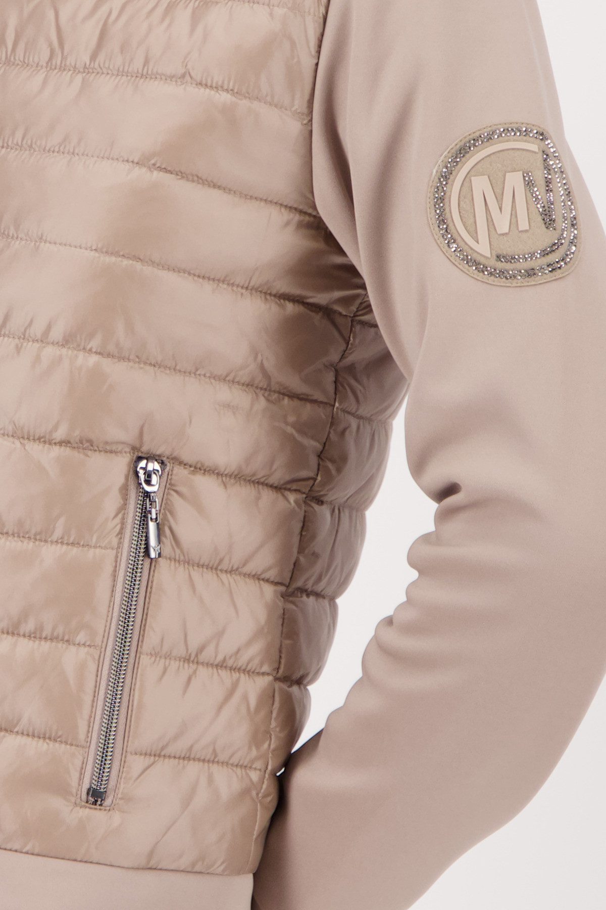 Monari Gewatteerde jas Jas Gewatteerd + Neopreen Regular fit met ronde hals
