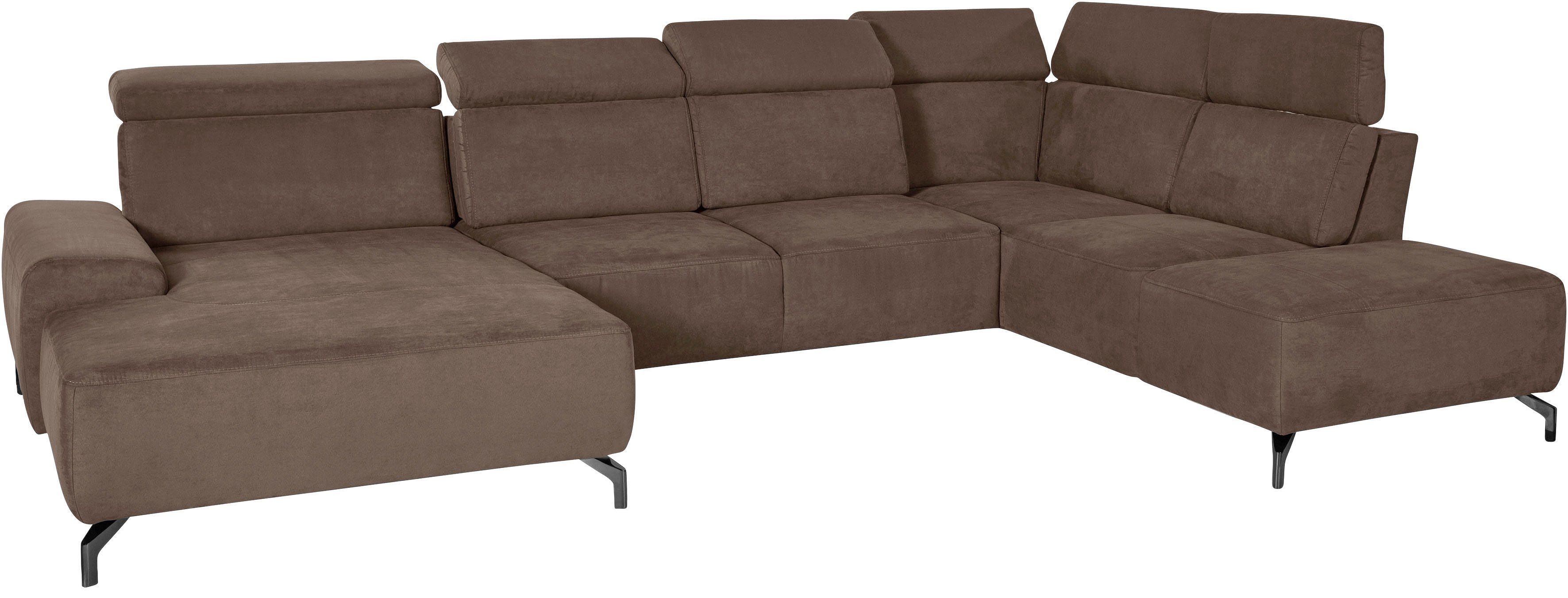 sit&more Zithoek Gizeh U-vorm 12 cm poothoogte, inclusief zitdiepteverstelling en verstelbare hoofdsteun