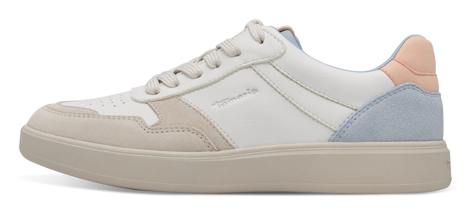 Tamaris Plateausneakers vrijetijdsschoen, lage schoen, veterschoen met contrastafwerkingen