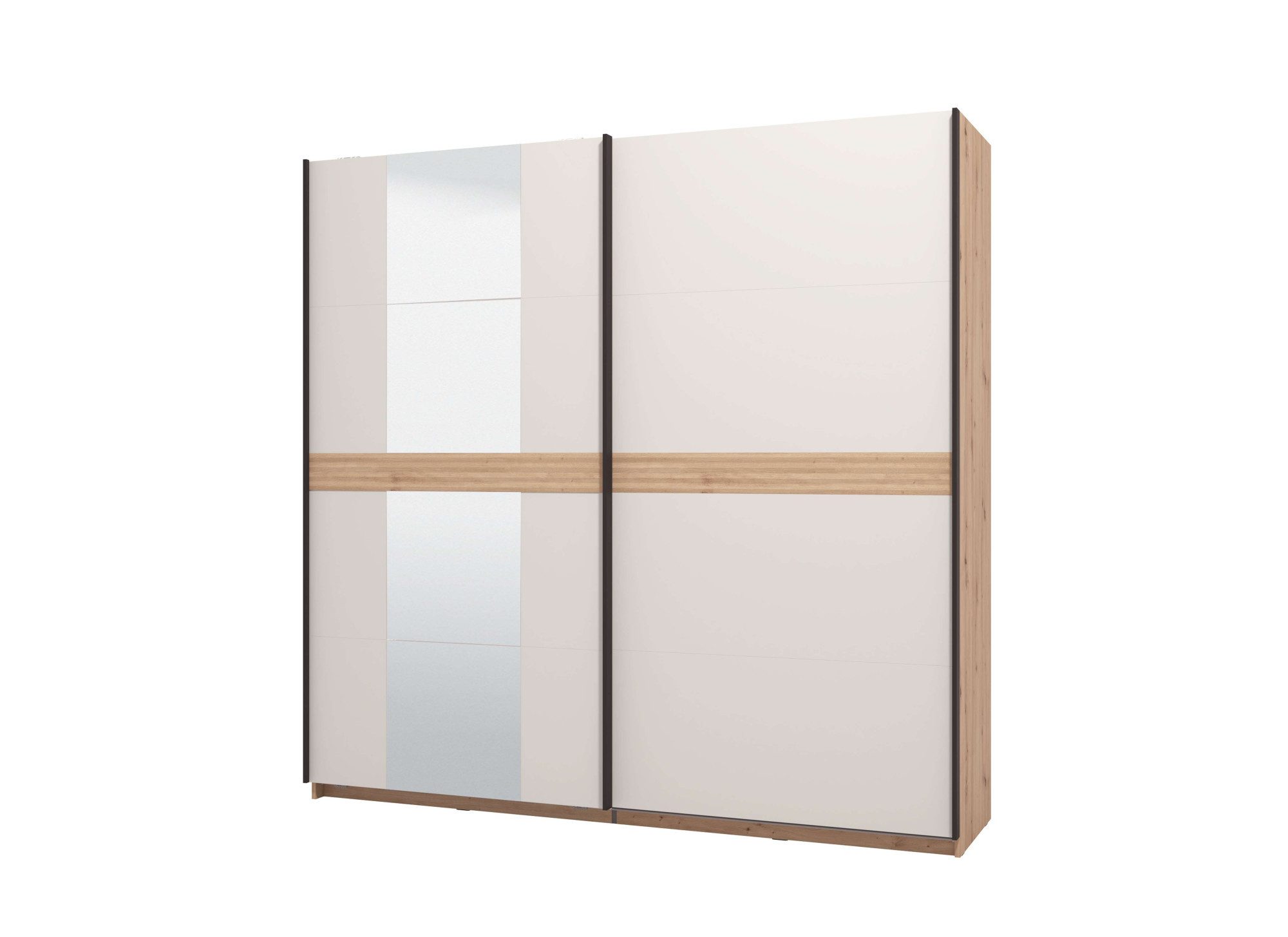 INOSIGN Schuifdeurkast Modena, breedte 220 cm, FSC-gecertificeerd, trendkleur cashmere Slaapkamerkast met spiegel, met verschillende binneninrichtingen