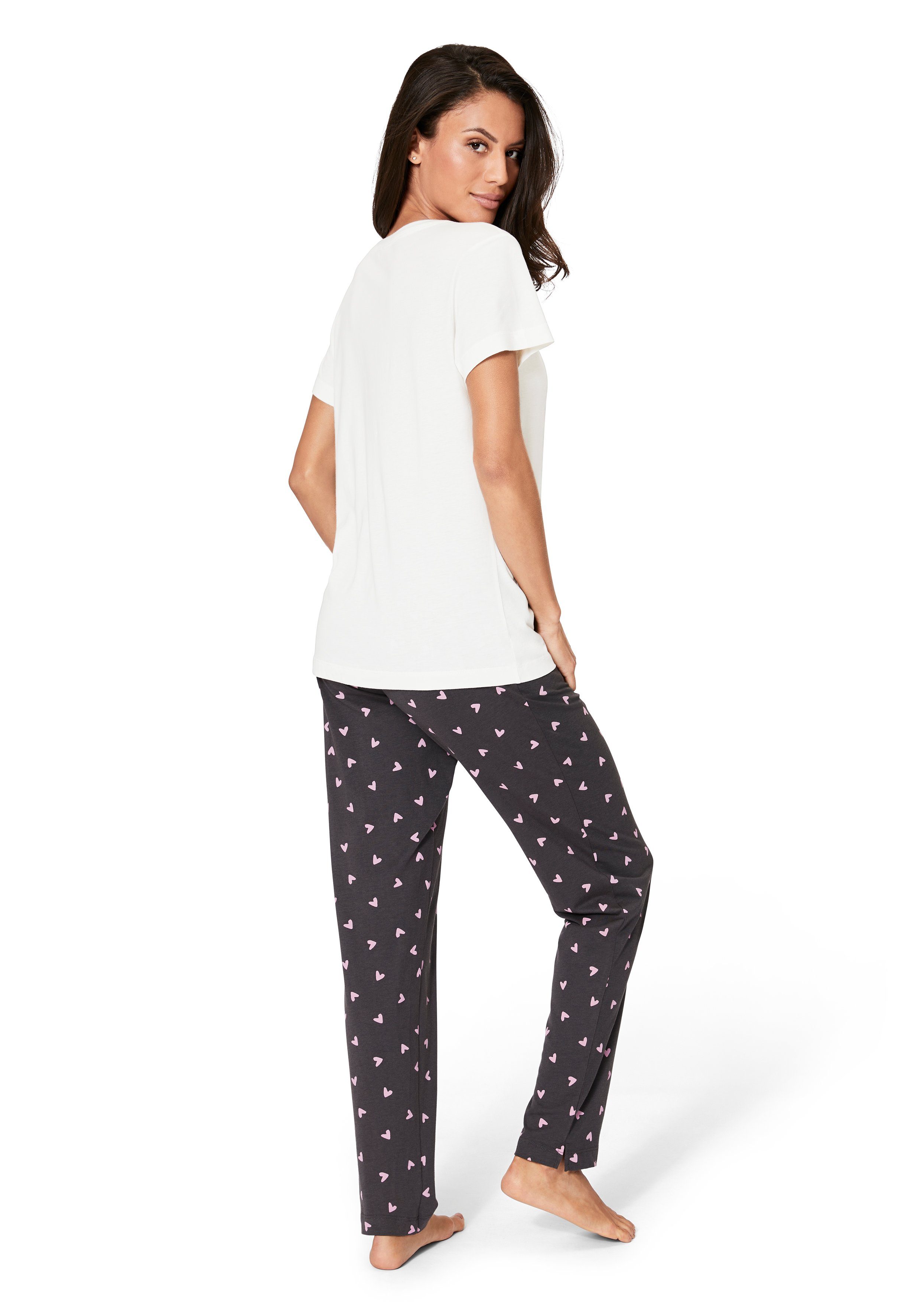 s.Oliver RED LABEL Beachwear Pyjama met hartjesprint (2-delig)