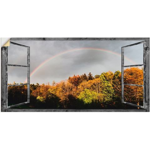 Artland artprint Fensterblick Regenbogen