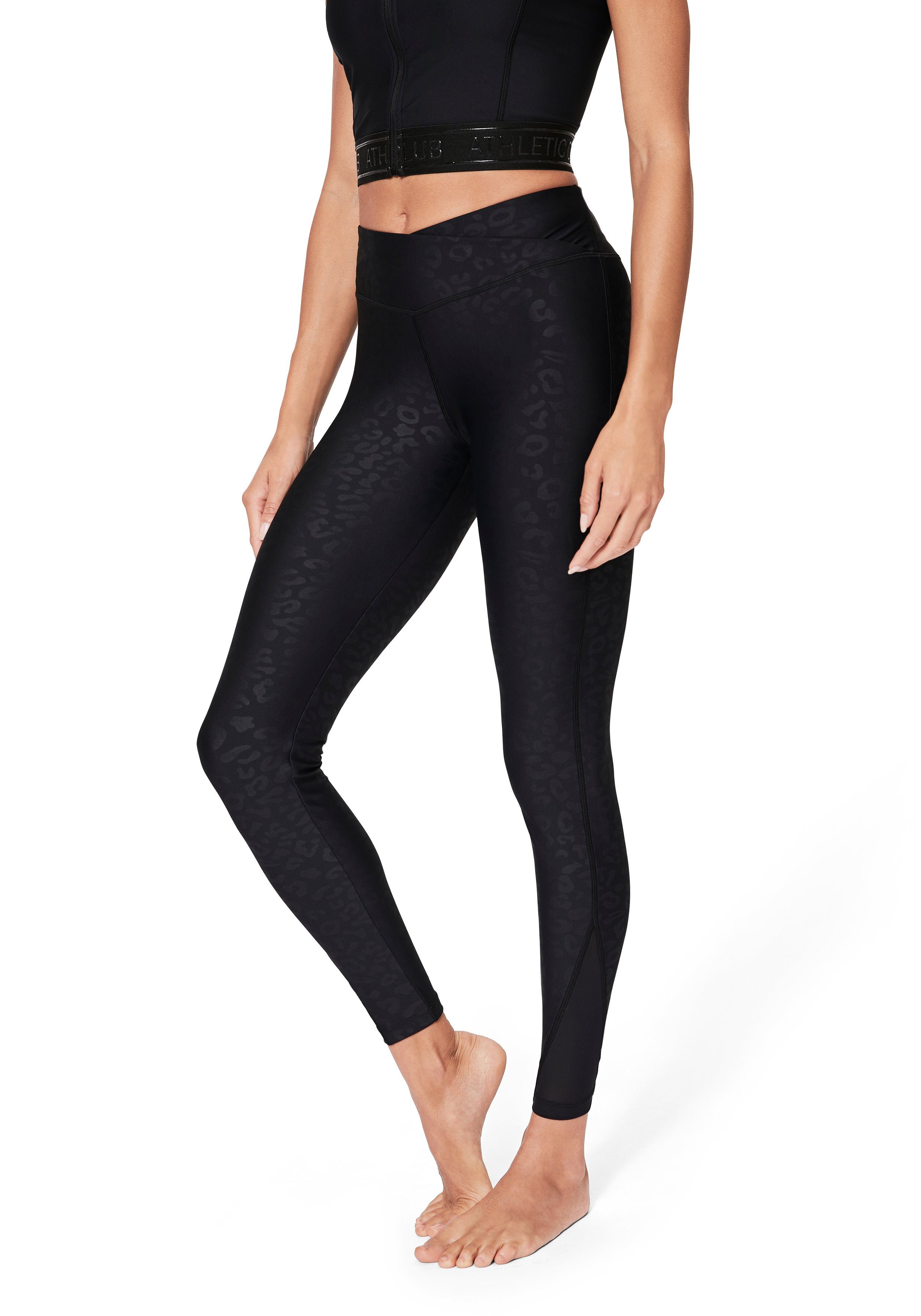 active by Lascana Functionele legging Sportleggings met V-vormige tailleband in leeuwprint
