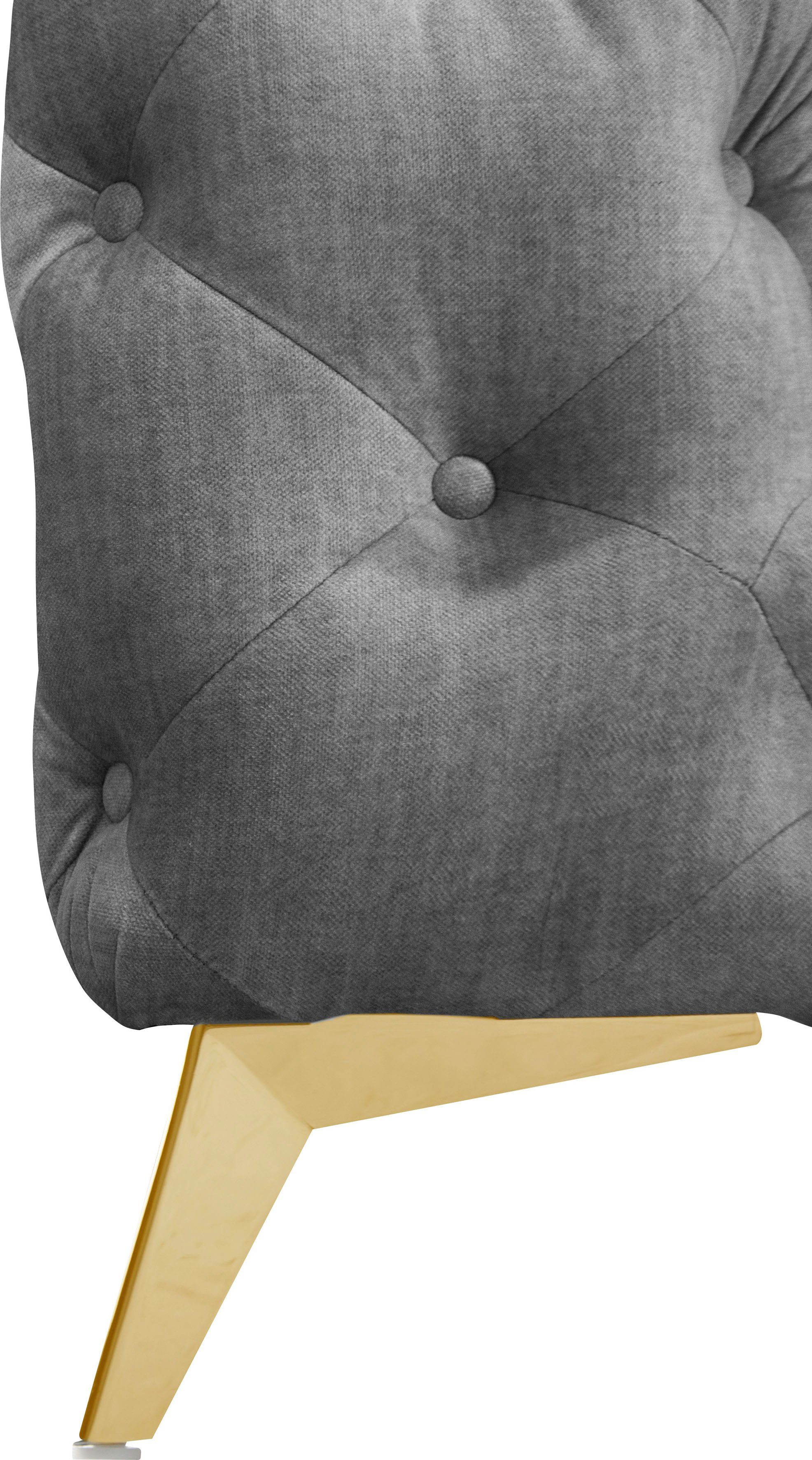 Leonique Chesterfield-bank Glynis L-vorm luxueuze capitonnage, moderne chesterfield look, kleur van de poten ter keuze
