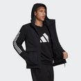 adidas sportswear outdoorjack utilitas 3-streifen hooded – genderneutral zwart