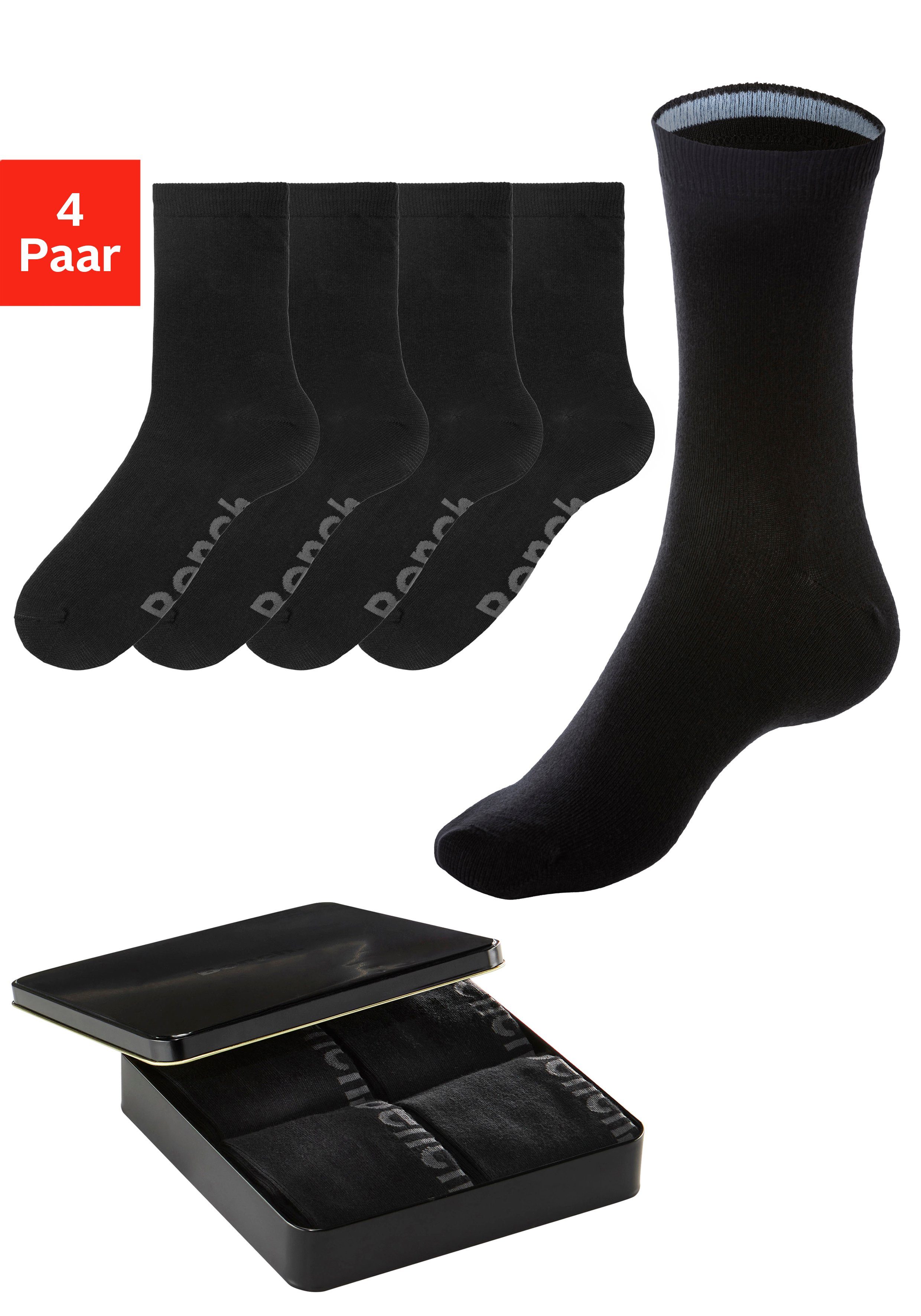 Bench. Basic sokken met gekleurde binnenboordjes (box 4 paar)