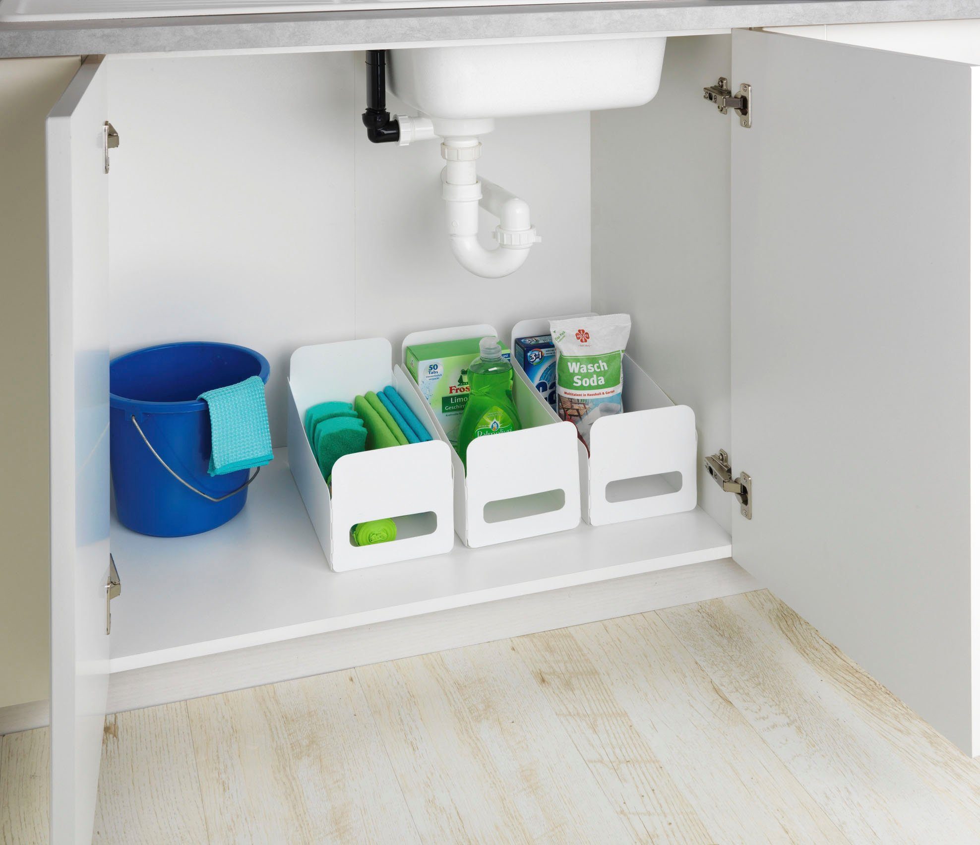 WENKO Organizer Universeel Opbergdozen voor keuken en huishouden, opvouwbaar, kunststof (6 stuks)