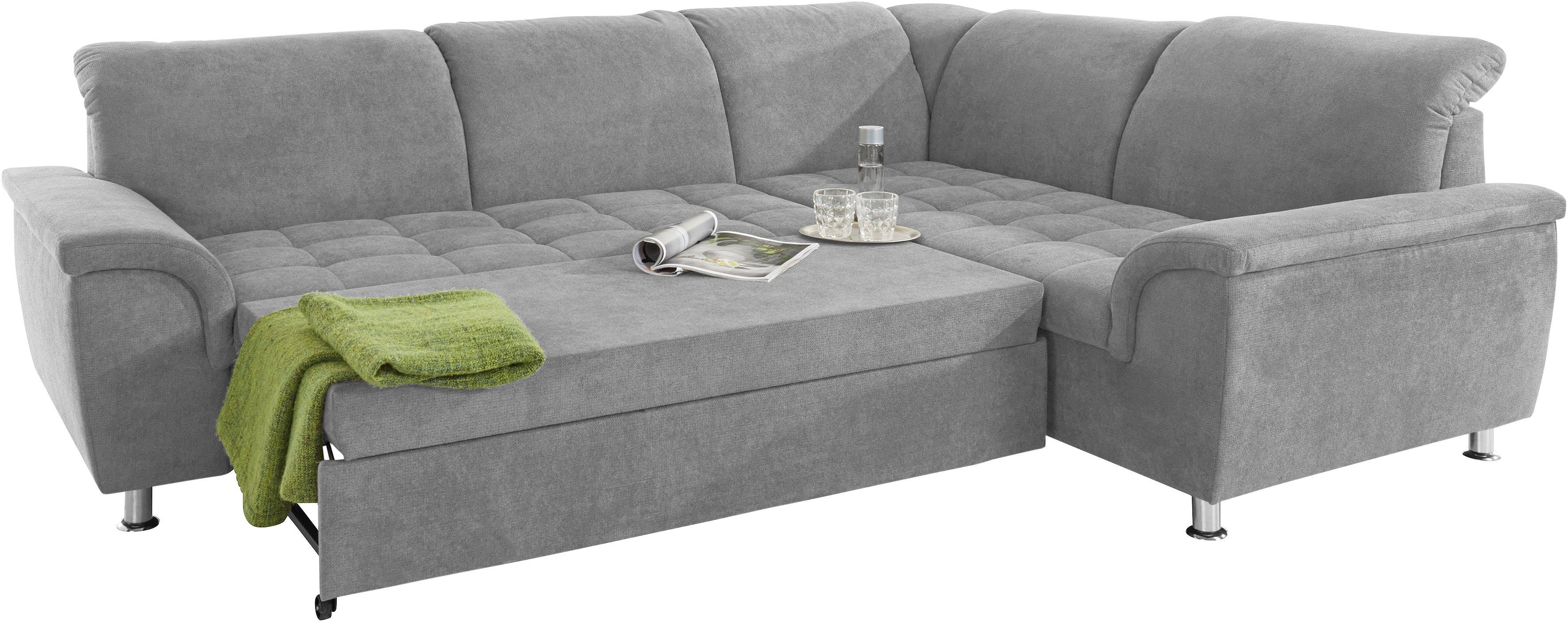DOMO collection Hoekbank Franzi, tijdloos en elegant, moderne zittingstikking, L-Vorm