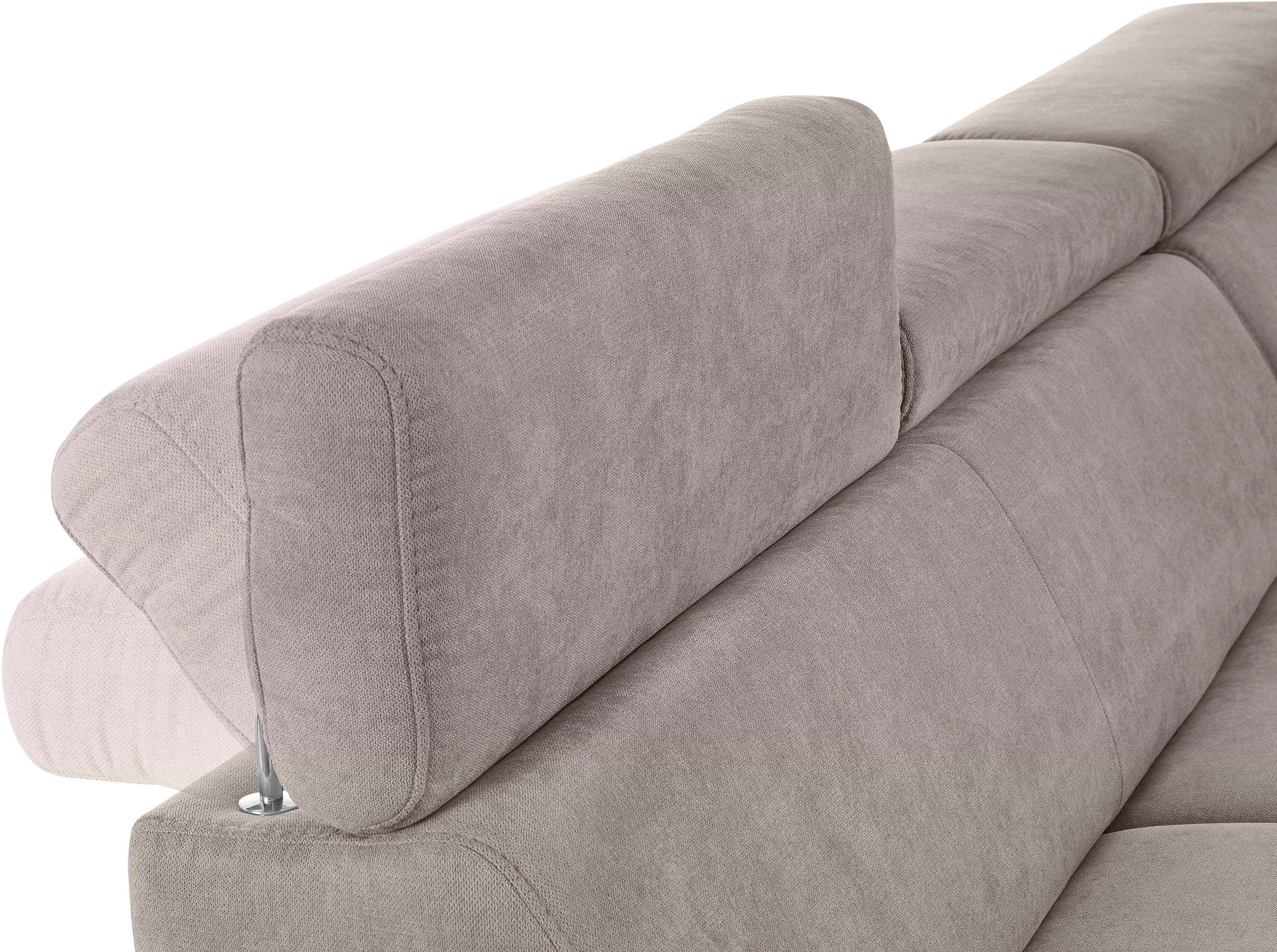 exxpo - sofa fashion Hoekbank Forza, comfortabel zitcomfort en actueel design, L-vorm inclusief verstelbare hoofdsteun, naar keuze met slaapfunctie en bedkist