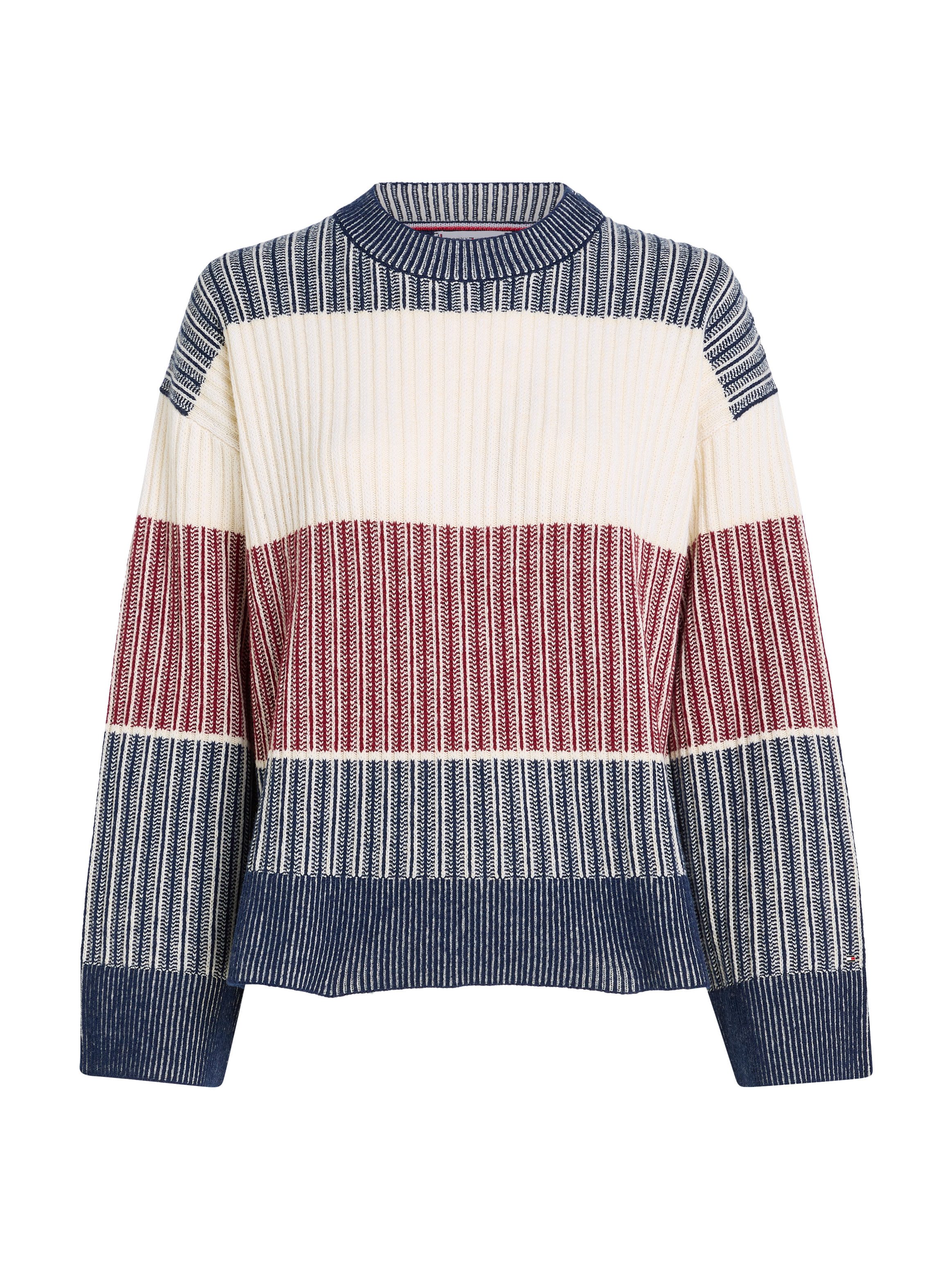 Tommy Hilfiger Gebreide trui GLOBAL STP ALL OVER SWEATER met global stripe (Global Serie TH VROUWEN)