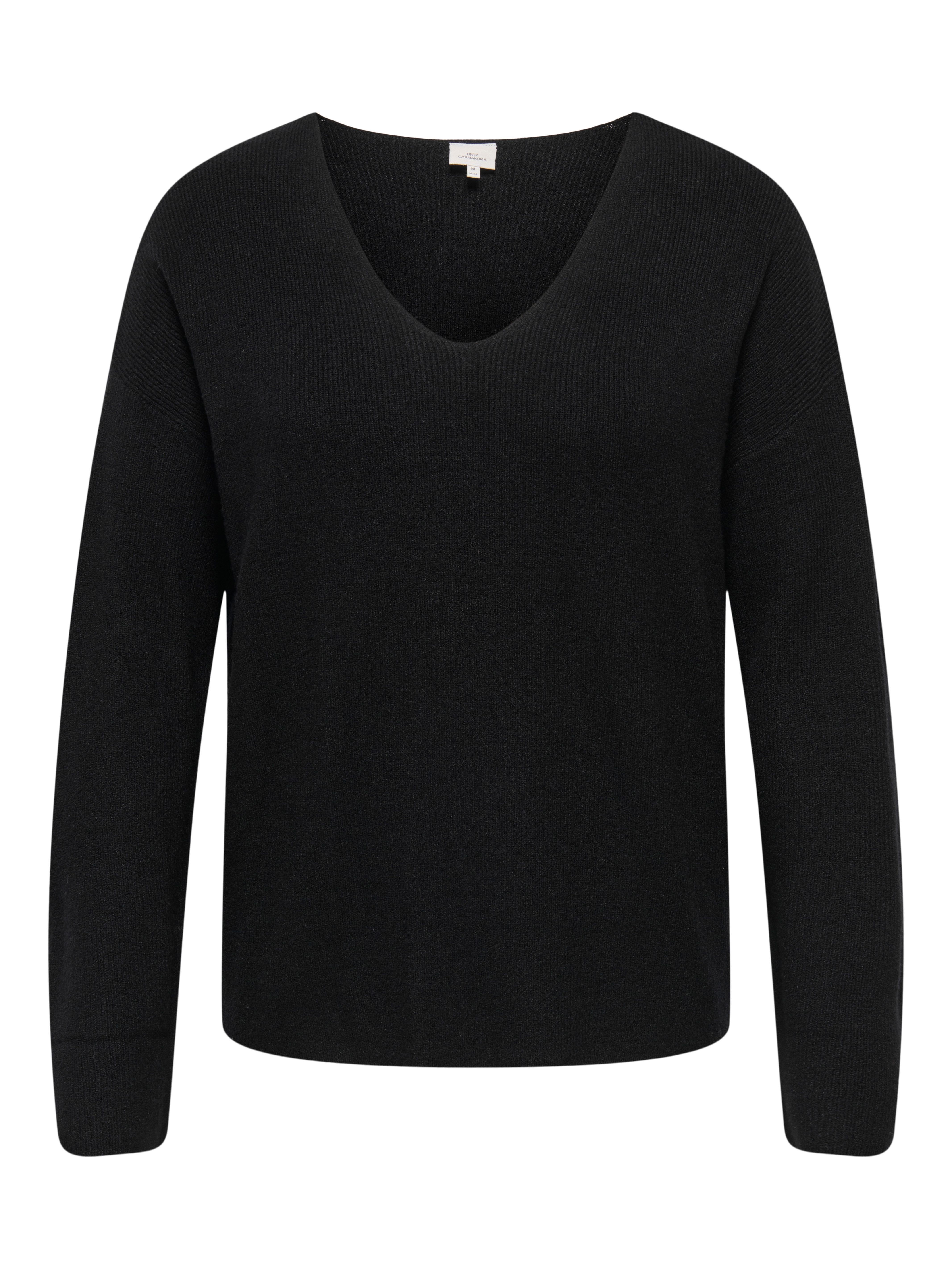 ONLY CARMAKOMA Trui met V-hals CARIBI LS RIB LOOSE V-NECK CC KNT