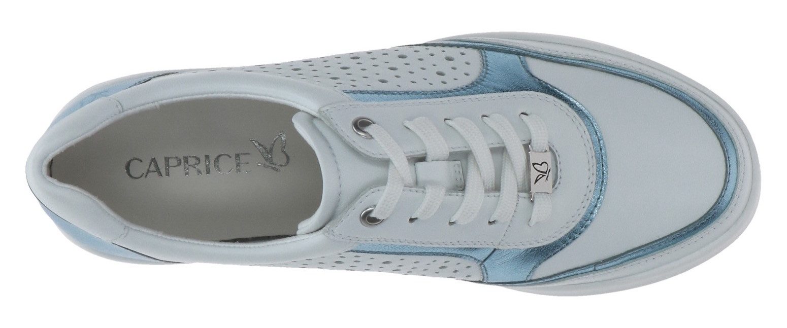 Caprice Plateausneakers , vrijetijdsschoen, lage schoen, veterschoen met perforatie
