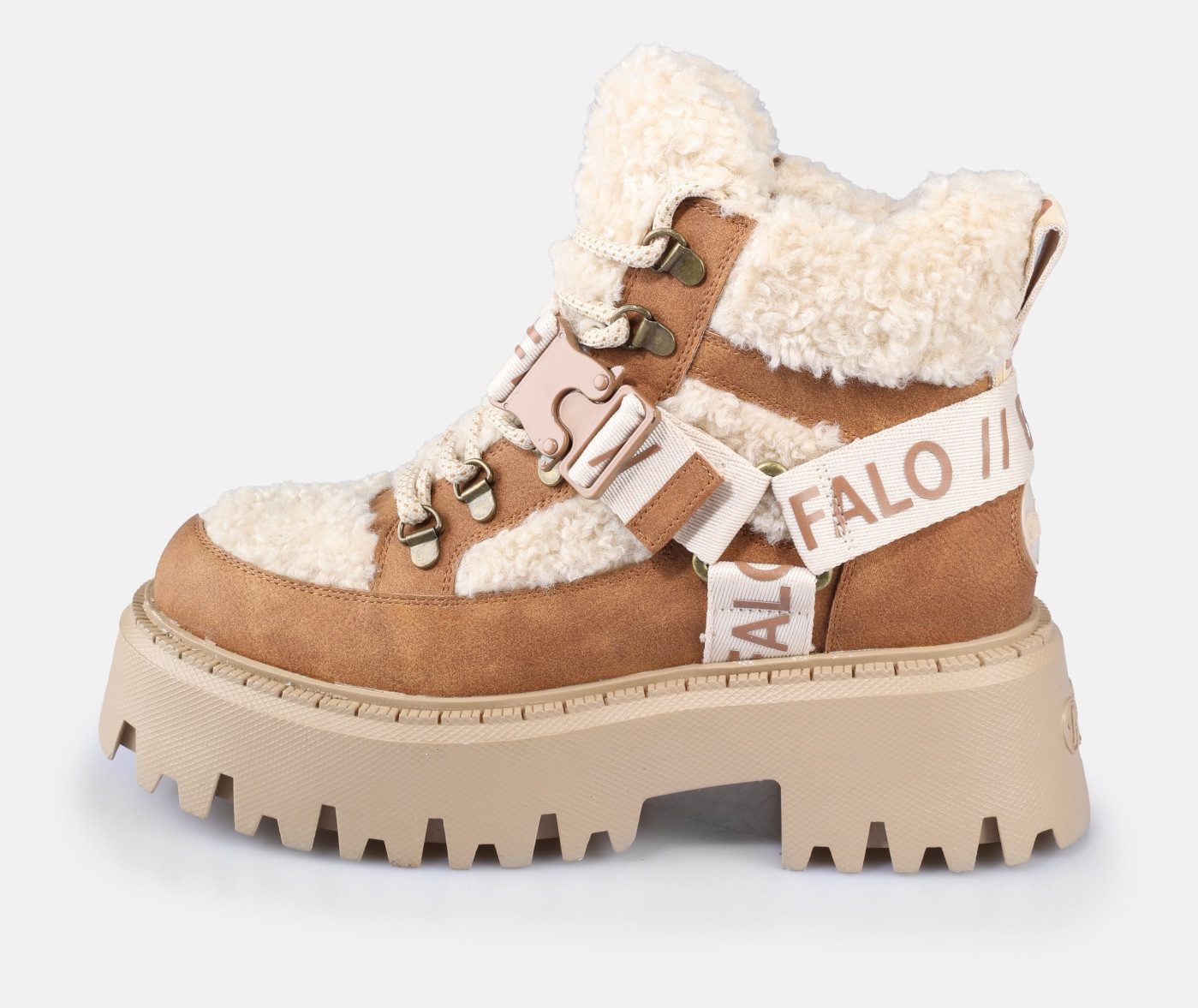 Buffalo Plateaulaarsjes Aspen Com Mid Warm Winterboots, veterboots, enkellaarsje met knuffelige warme voering