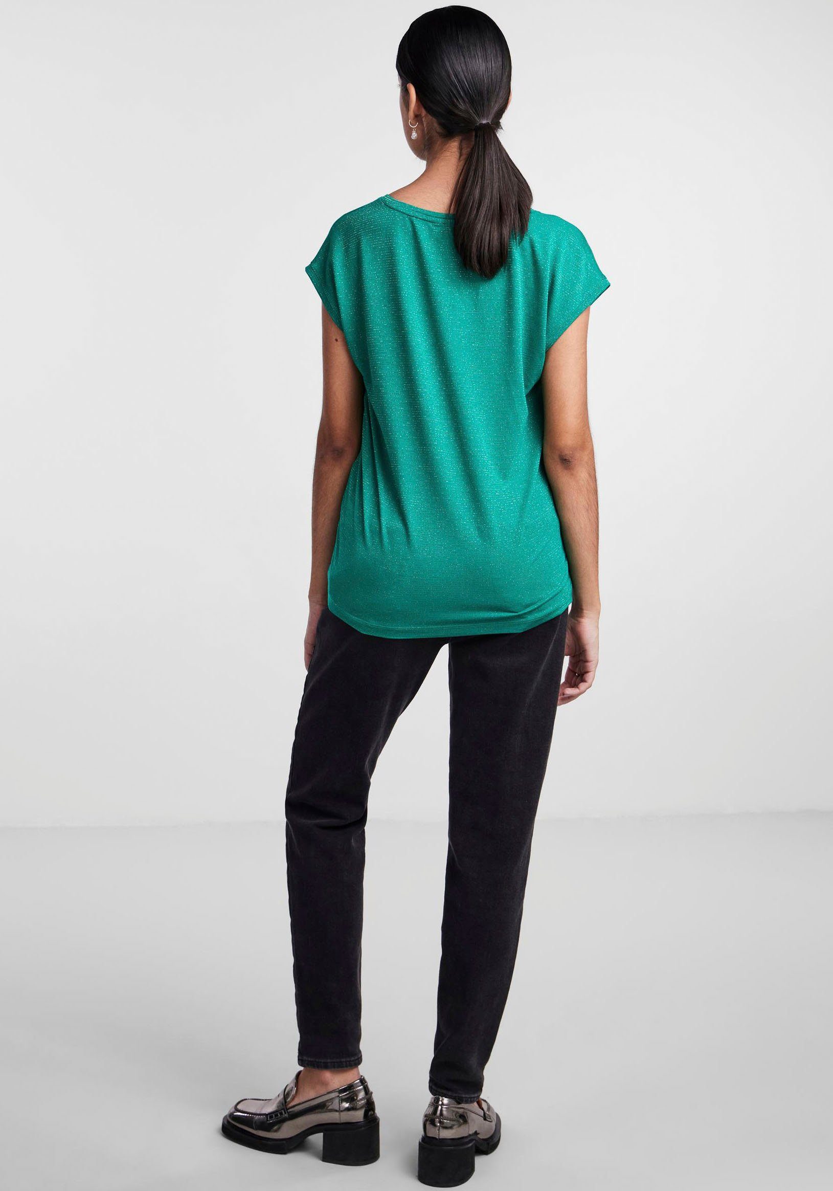 pieces T-shirt PC BILLO met glinsterstrepen