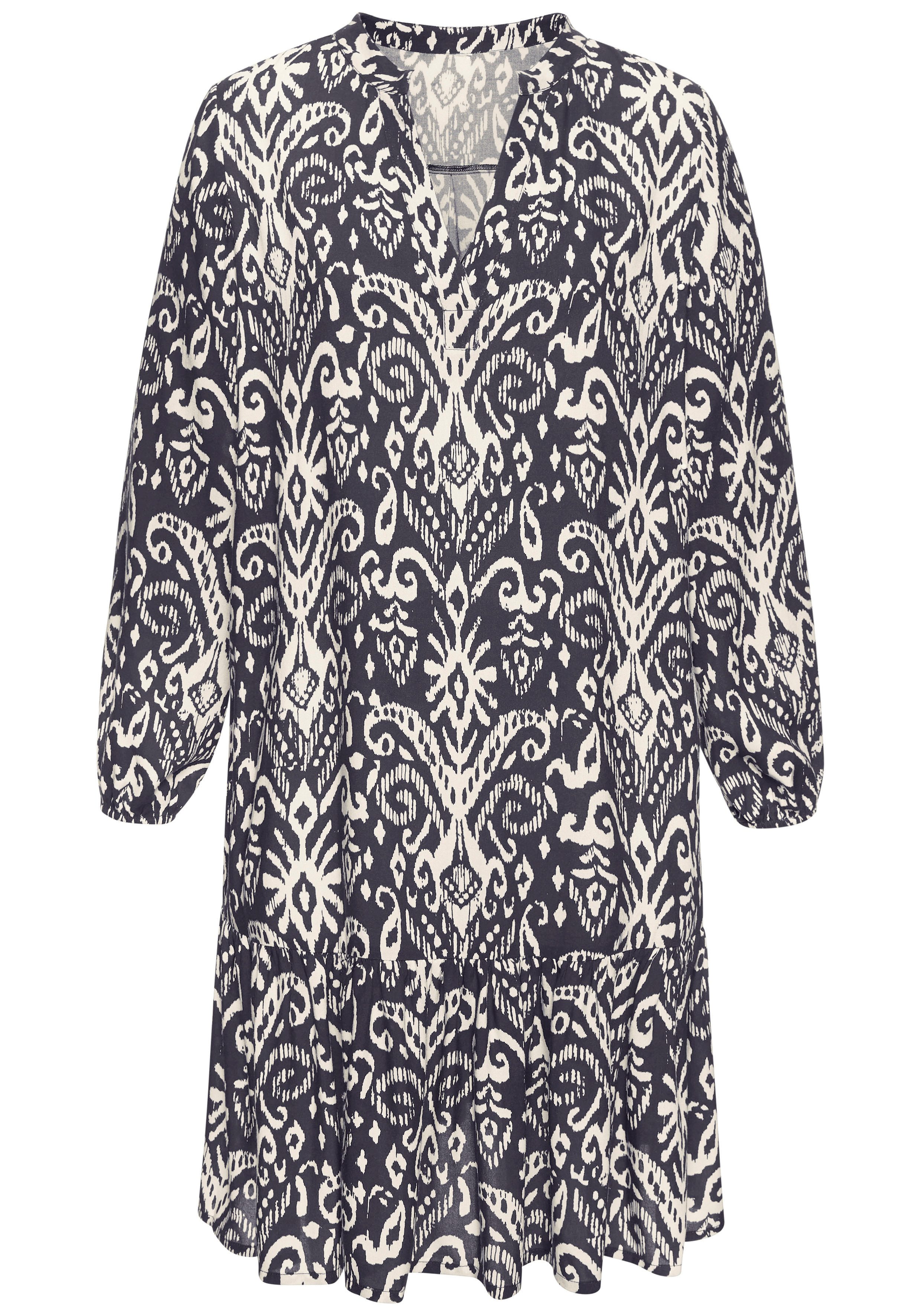 Vivance Lange tuniek met volant aan de zoom, losse blousejurk in boho-stijl, strandjurk