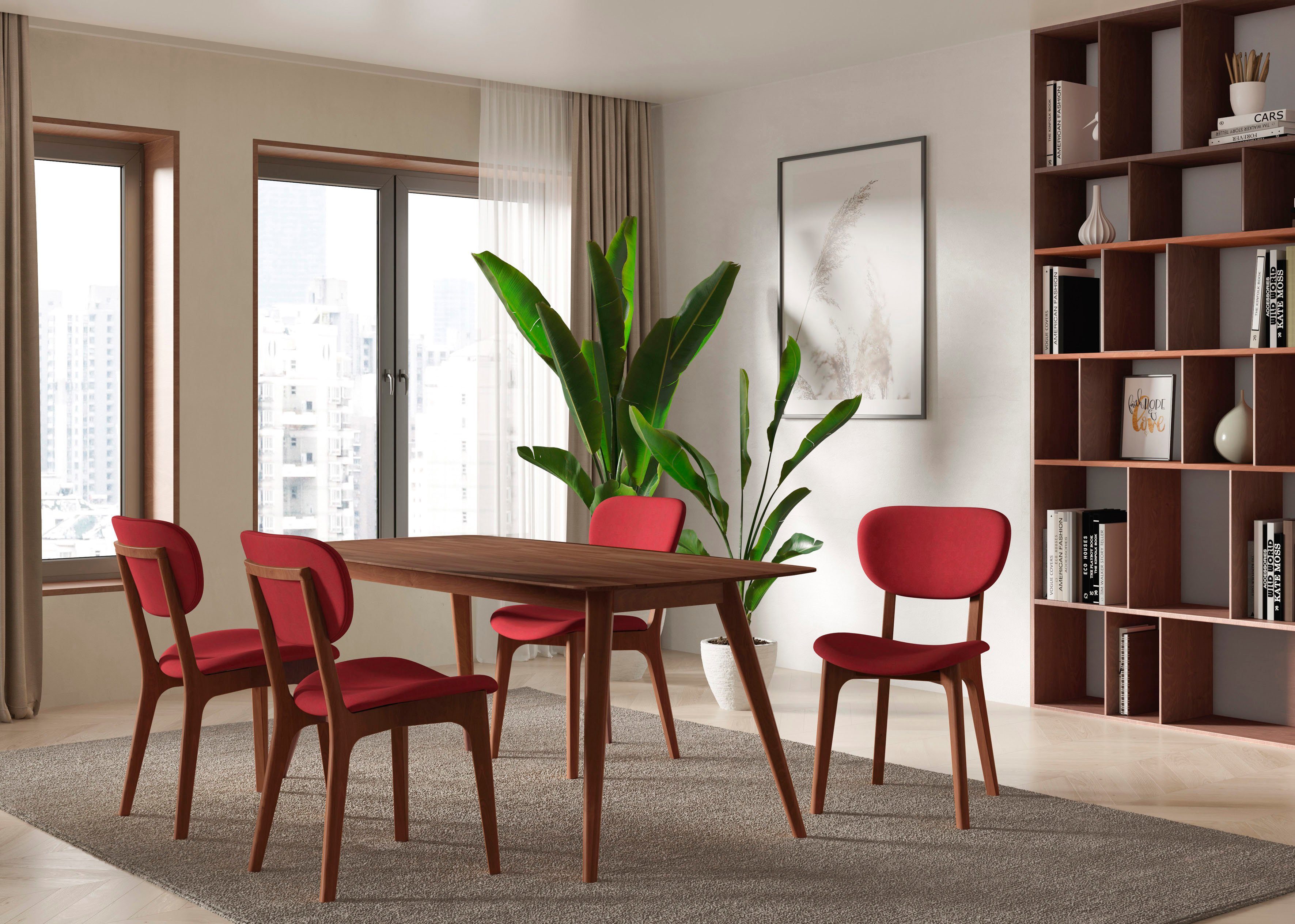 INOSIGN Stoel COZY Made in Italy Frame in beuken, kersen- of notenhout, massief hout, designstoel (set, 2 stuks)