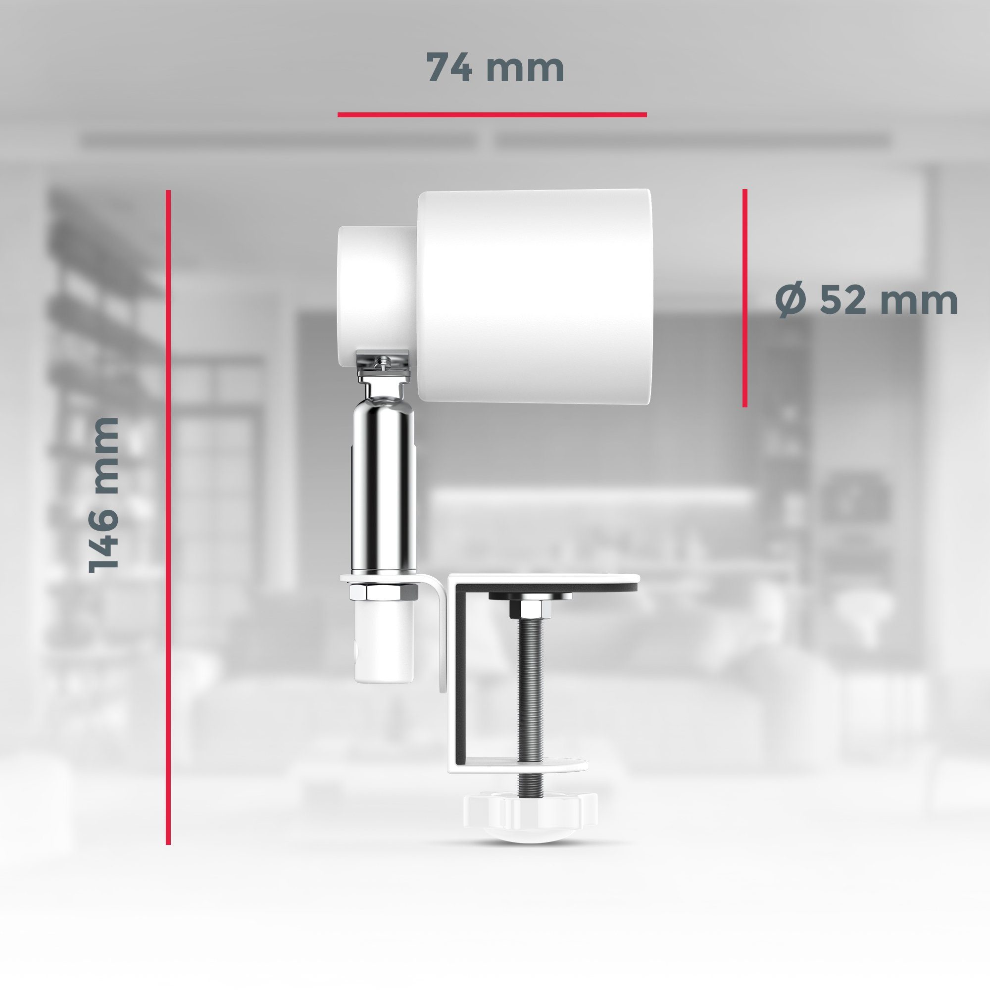 B.K.Licht Klemlamp BK_KL1354 LED klemlamp incl. 5W GU10 lamp, metaal (1 stuk)