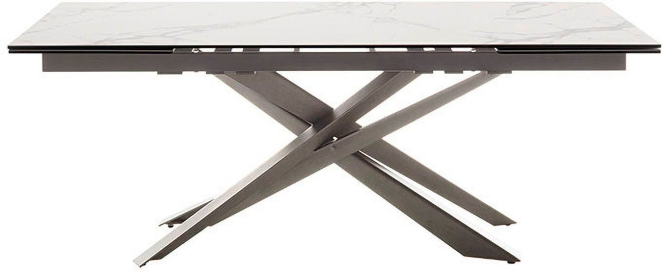 MCA furniture Eettafel TESERO uitschuifbare tafel 200-300 cm Keramiek, roestvrij staal, marmer-look, uittrekbaar, belastbaar tot 100 kg, 10-12