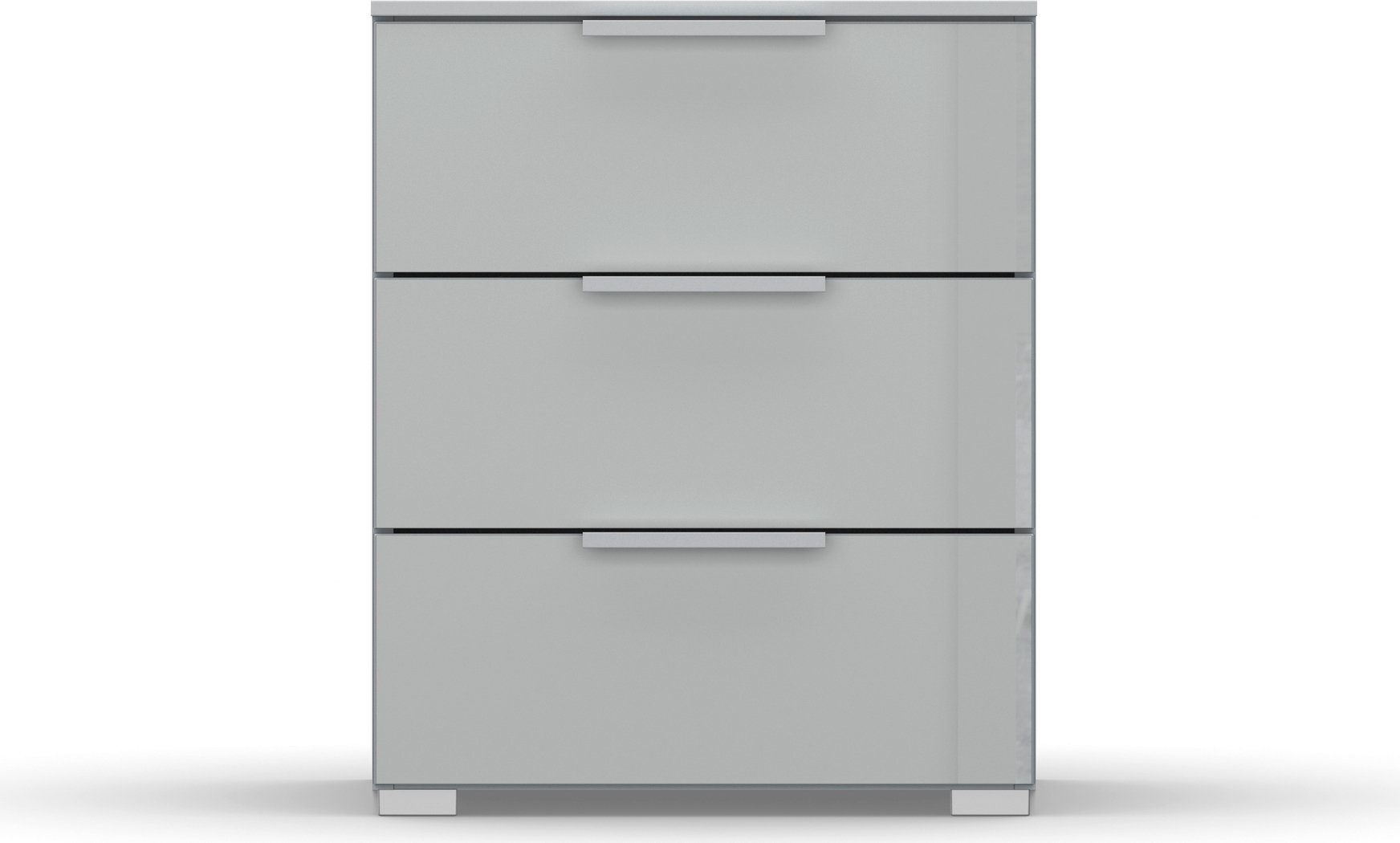 rauch Nachtkastje Skat Meridian met 3 laden met glazen front in elegant design