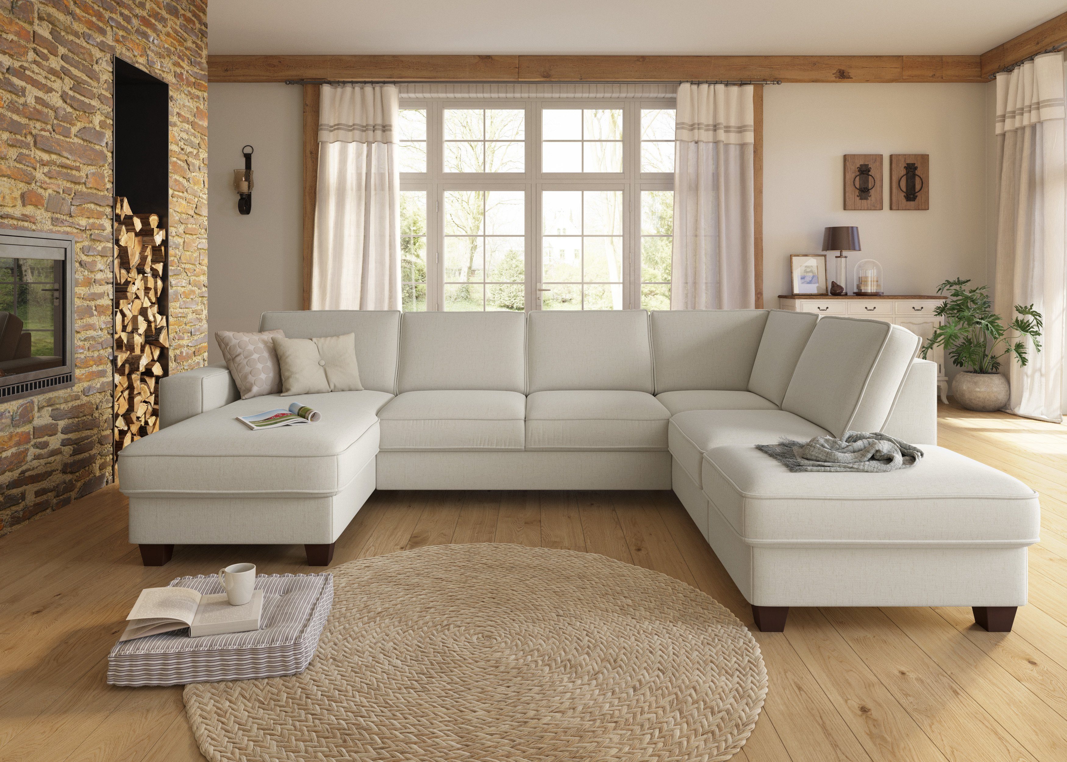 Home affaire Zithoek County U-model naar keuze ottomane links of rechts, met binnenveringsinterieur (3-delig)
