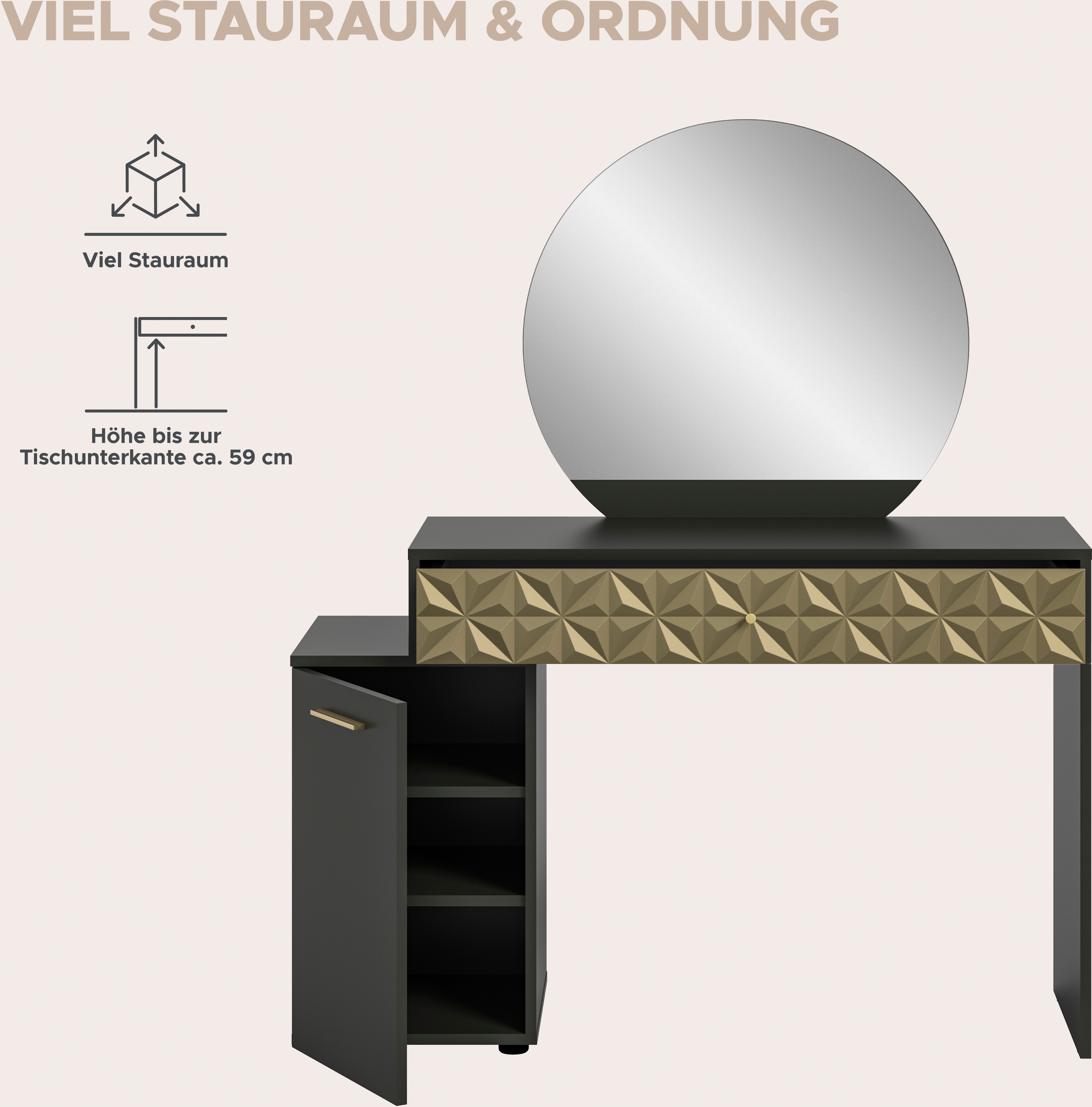 INOSIGN Sidetable Föhnkast, kaptafel, make-uptafel, inclusief spiegel