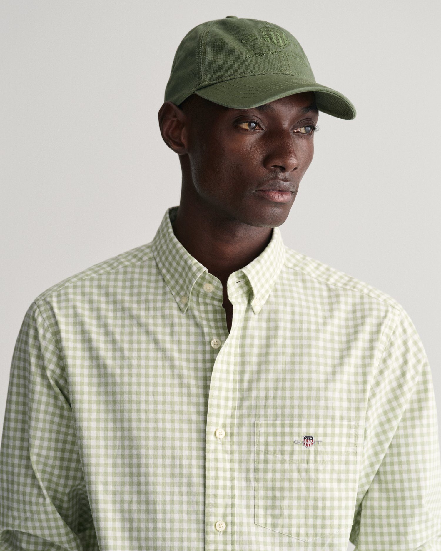 Gant Overhemd met lange mouwen REG POPLIN GINGHAM SHIRT met logoborduursel op borsthoogte