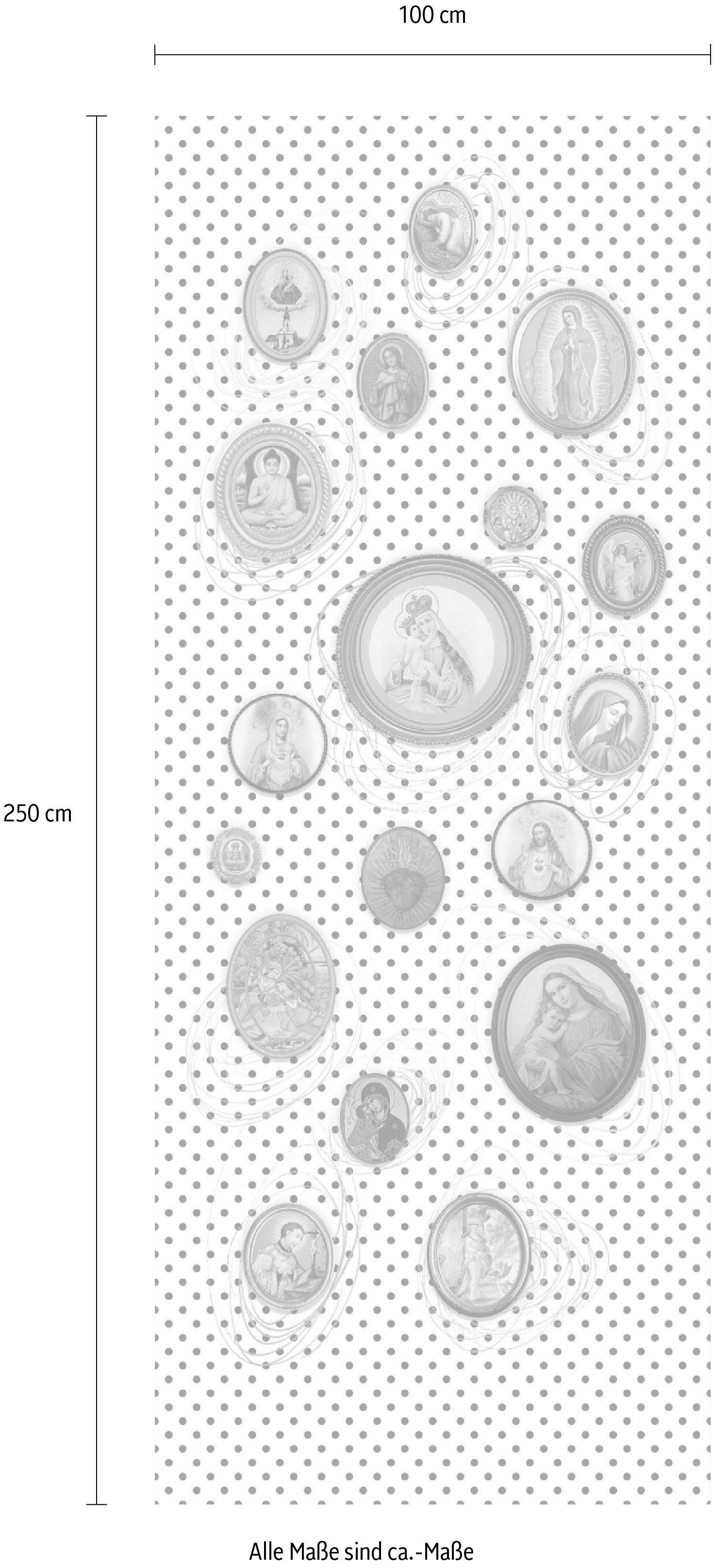 Komar Vliesbehang Digitale print vlies - Polka Dots - Afmeting 100 x 250 cm